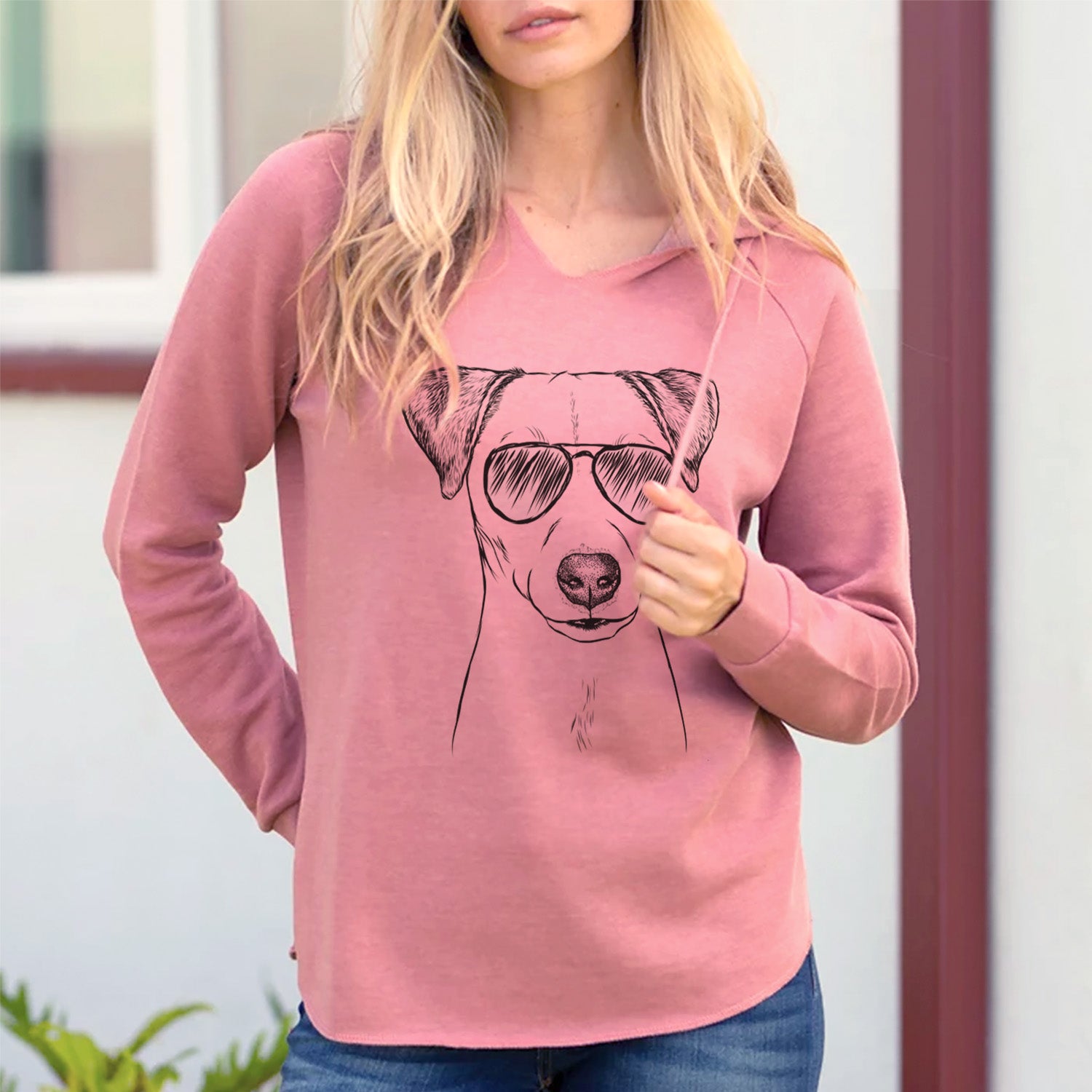 Aviator Ally the Jack Russell Terrier - Cali Wave Hooded Sweatshirt