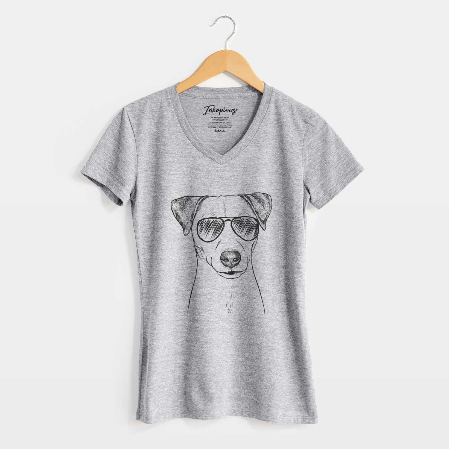 Aviator Ally the Jack Russell Terrier - Women's V-neck Shirt