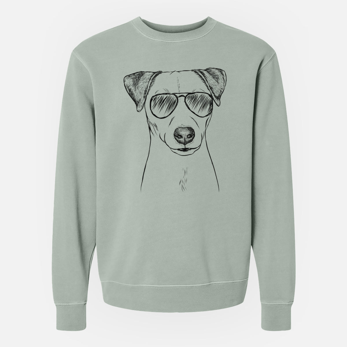 Aviator Ally the Jack Russell Terrier - Unisex Pigment Dyed Crew Sweatshirt