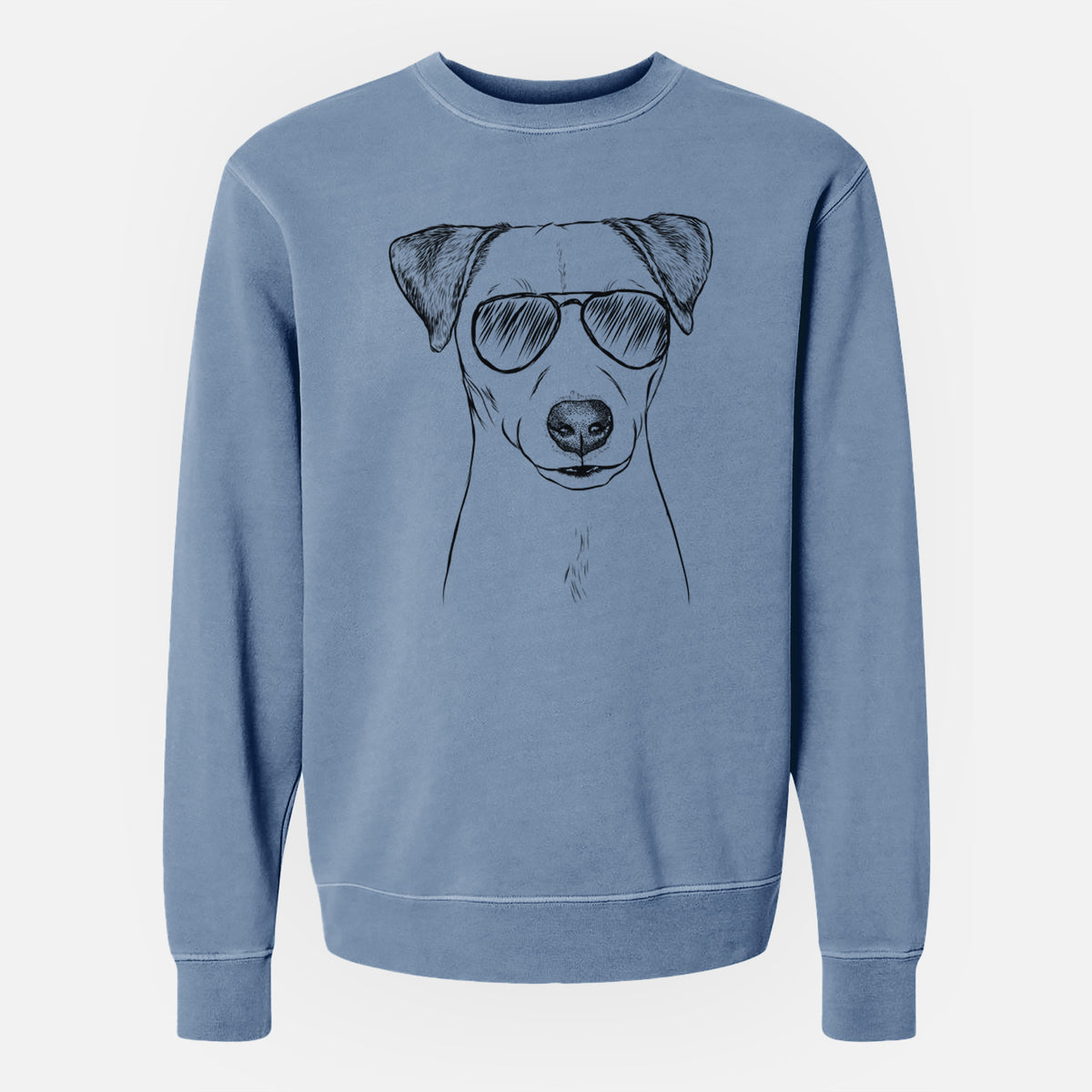 Aviator Ally the Jack Russell Terrier - Unisex Pigment Dyed Crew Sweatshirt