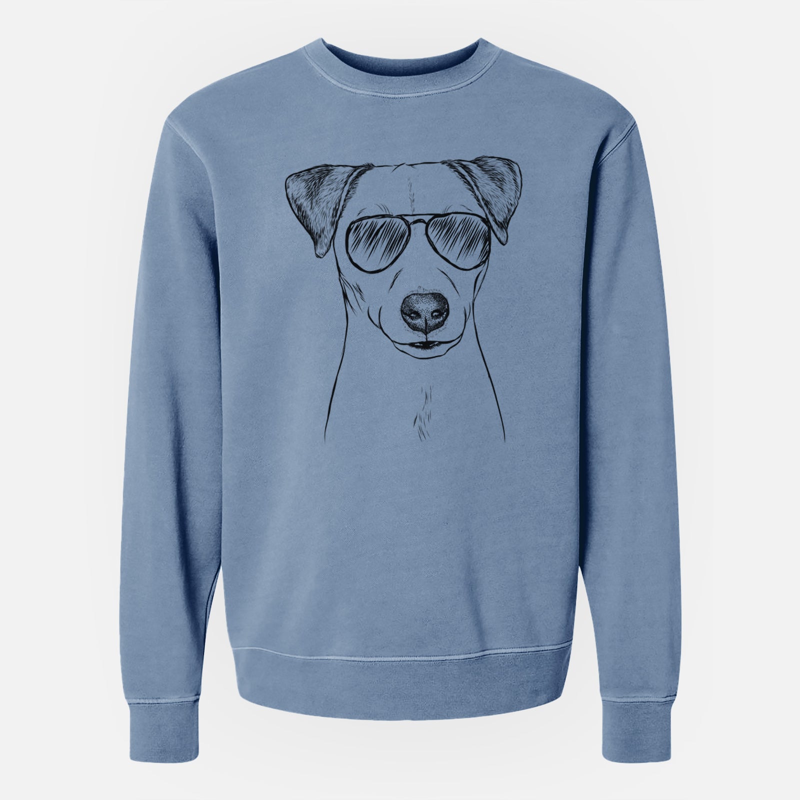 Aviator Ally the Jack Russell Terrier - Unisex Pigment Dyed Crew Sweatshirt