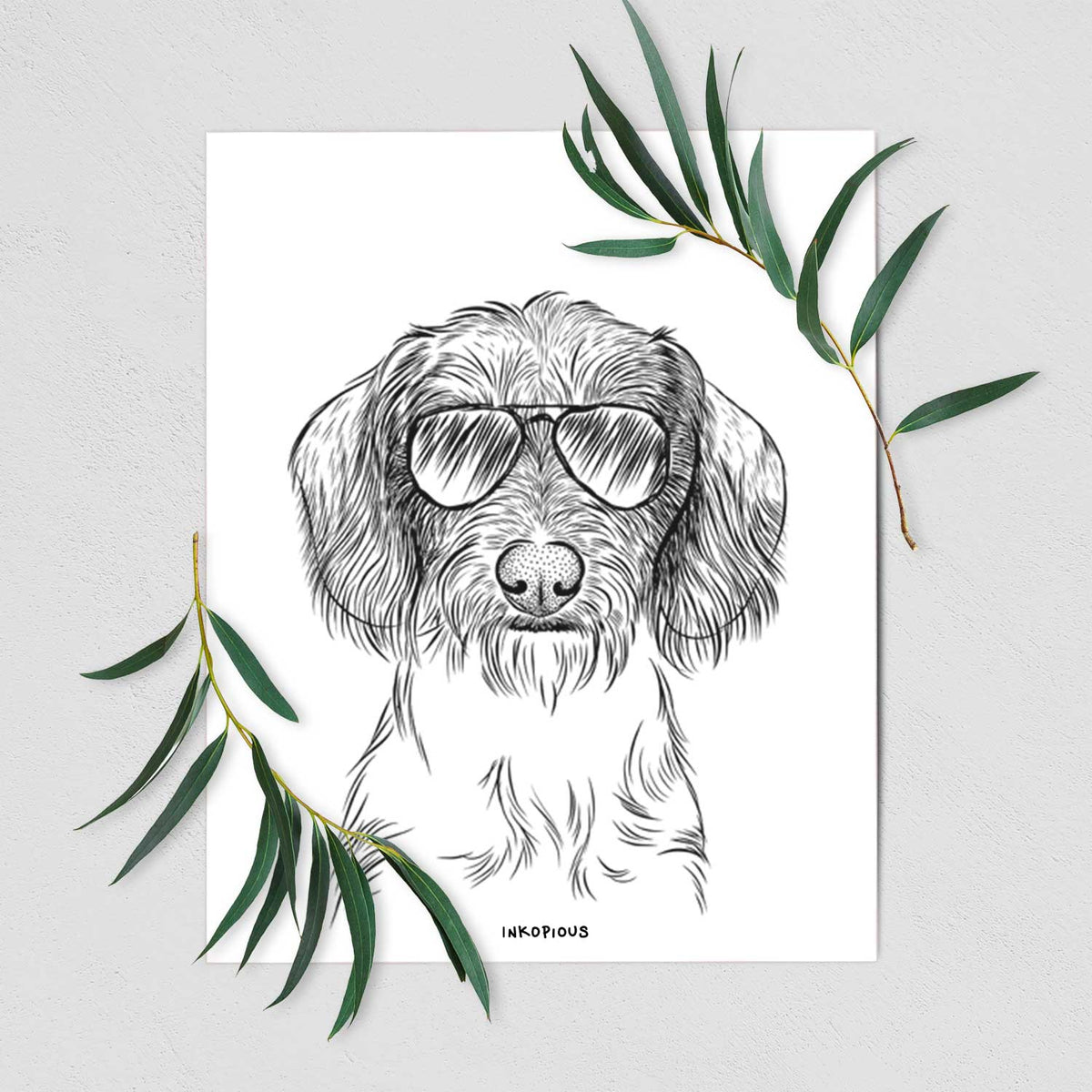 Almond the Wirehaired Dachshund Art Print