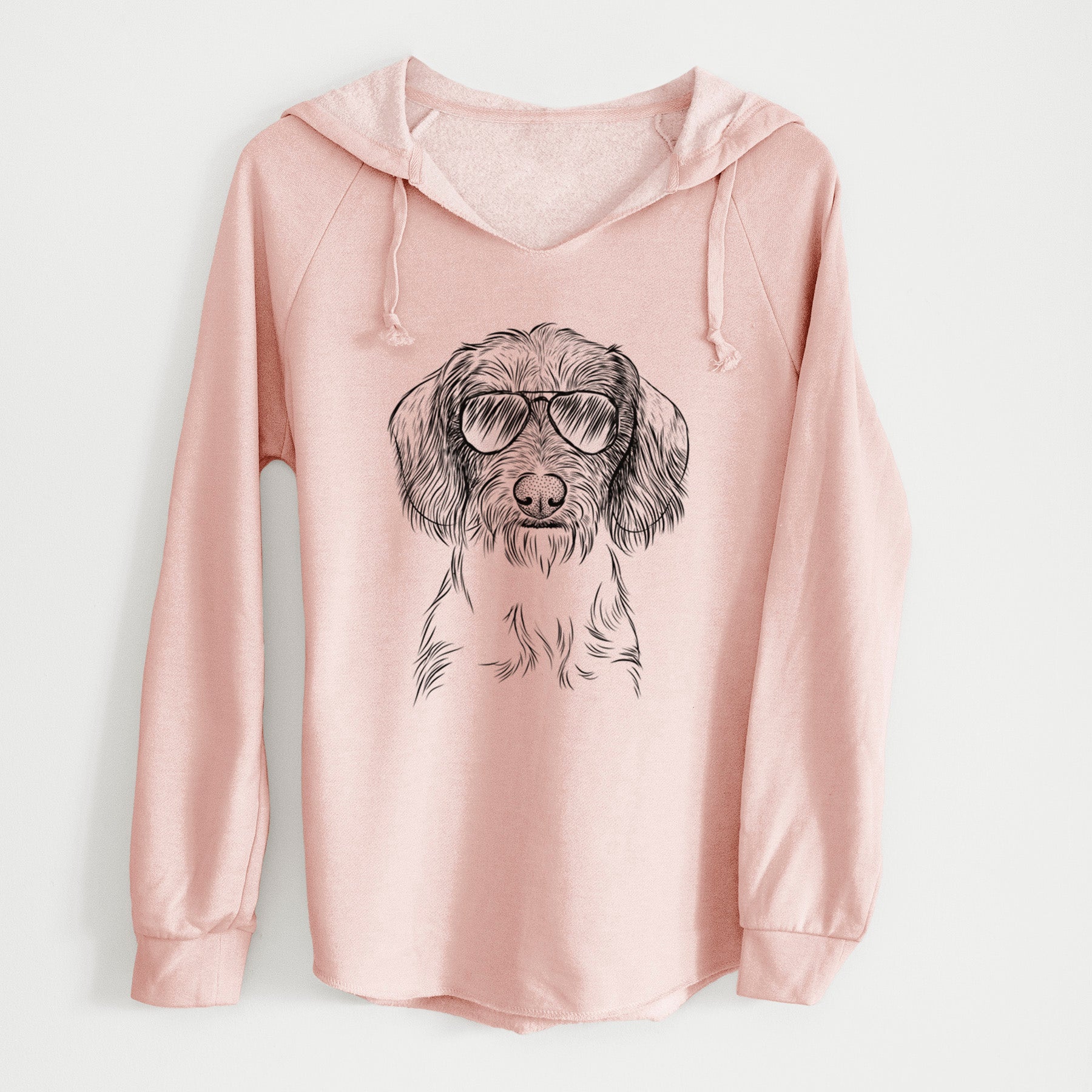 Aviator Almond the Wirehaired Dachshund - Cali Wave Hooded Sweatshirt