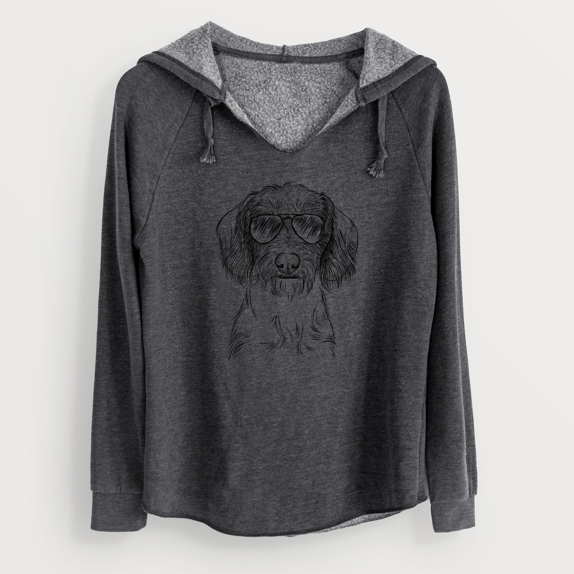 Aviator Almond the Wirehaired Dachshund - Cali Wave Hooded Sweatshirt