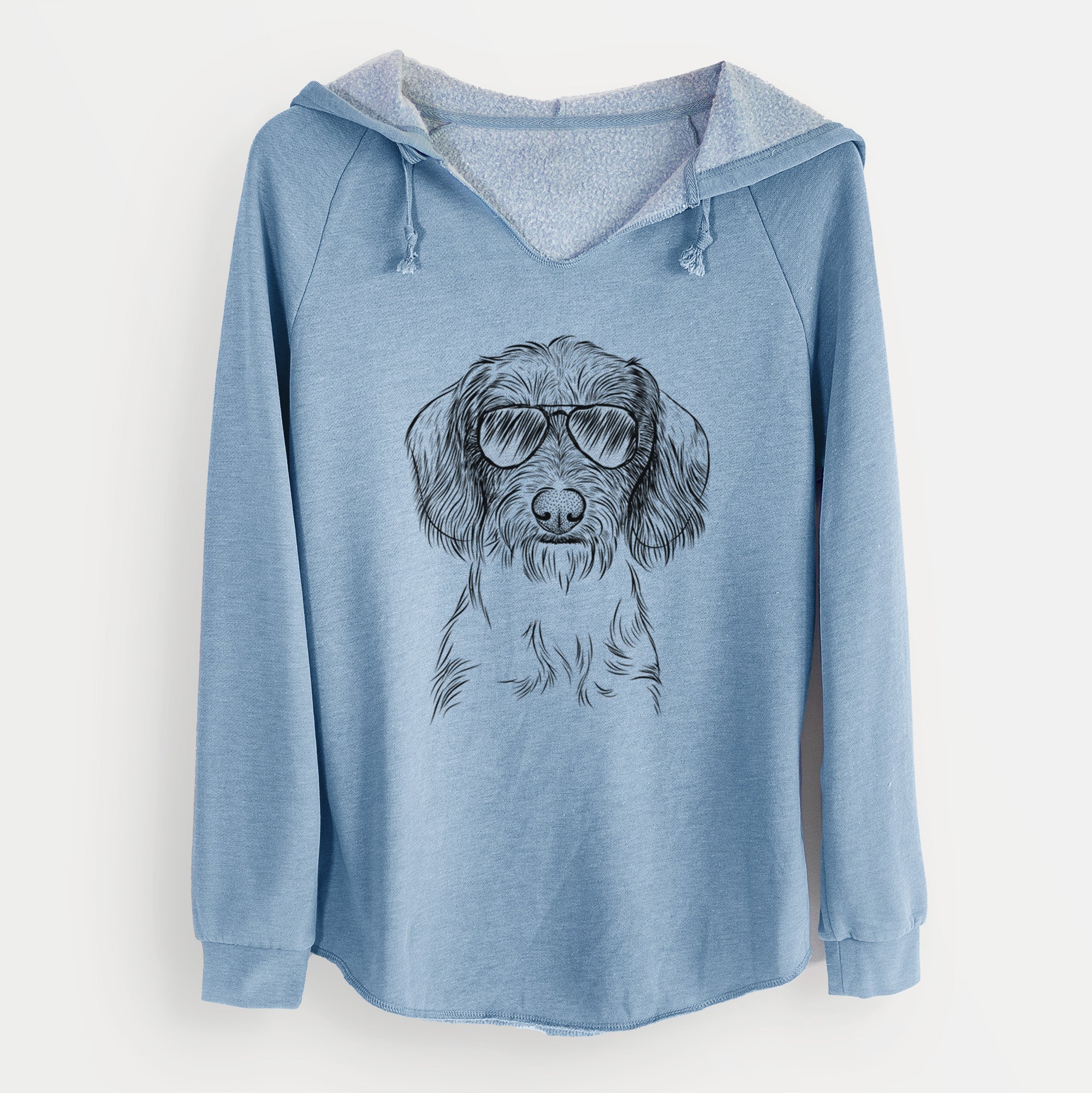 Aviator Almond the Wirehaired Dachshund - Cali Wave Hooded Sweatshirt