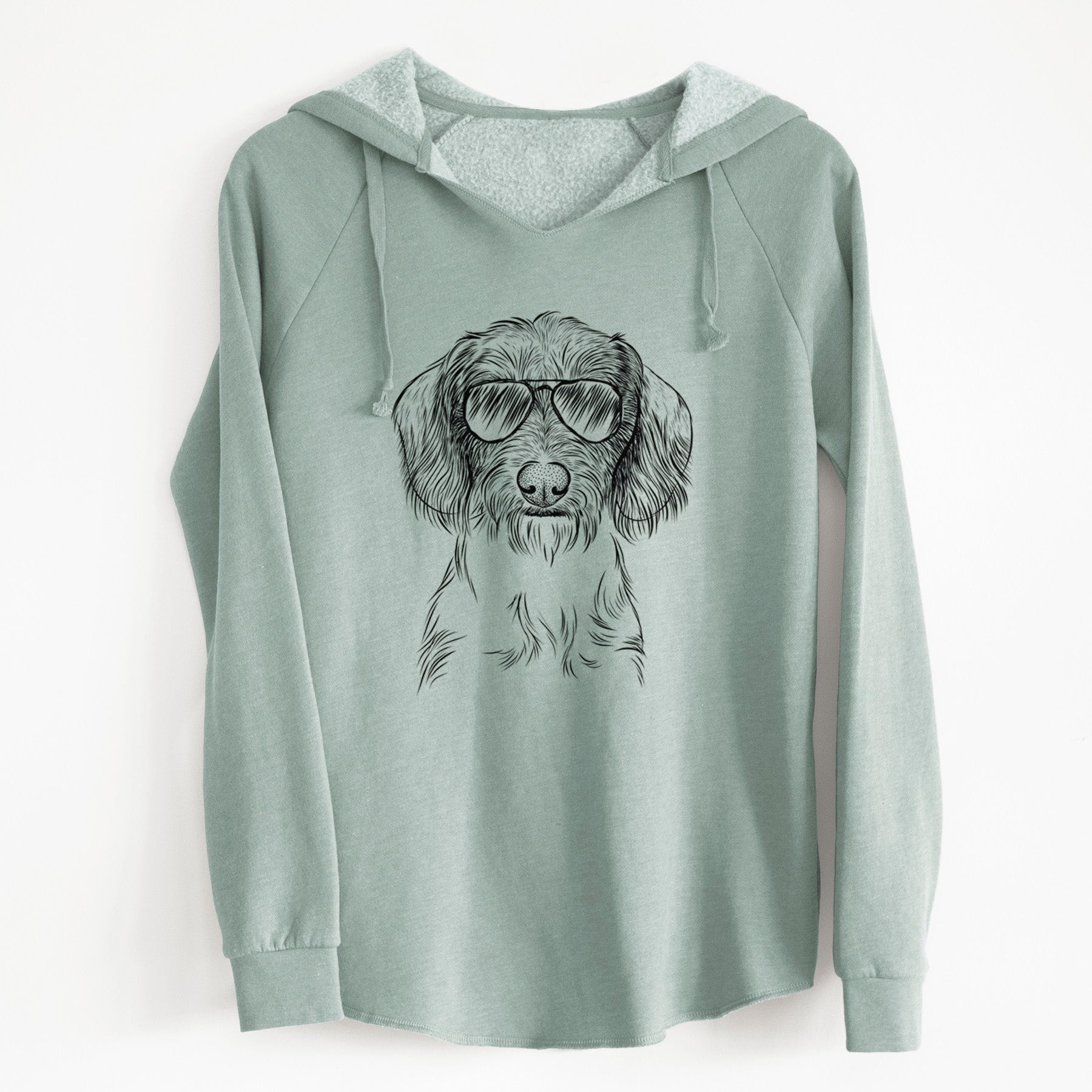 Aviator Almond the Wirehaired Dachshund - Cali Wave Hooded Sweatshirt