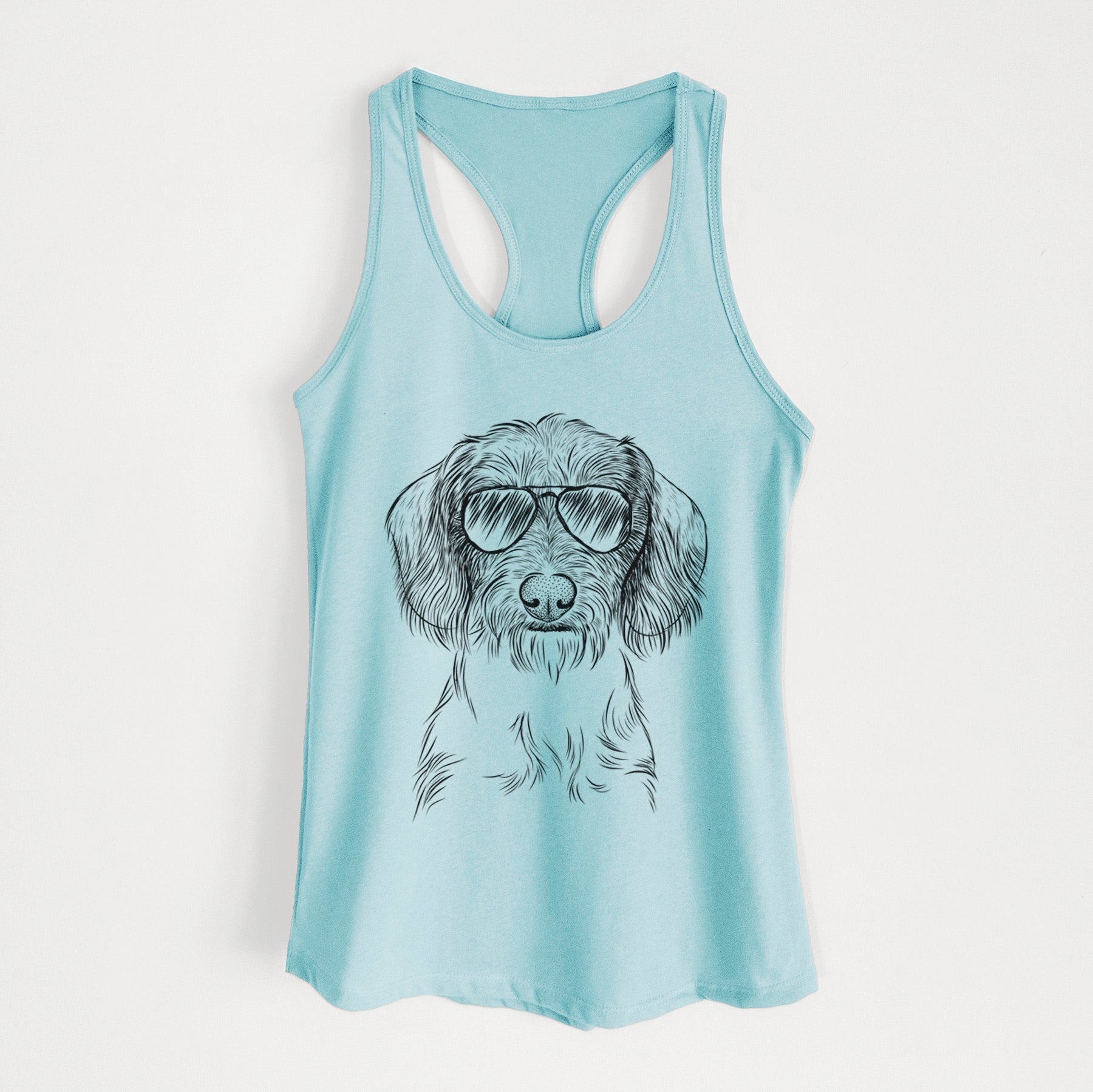 Almond the Wirehaired Dachshund - Women's Racerback Tanktop