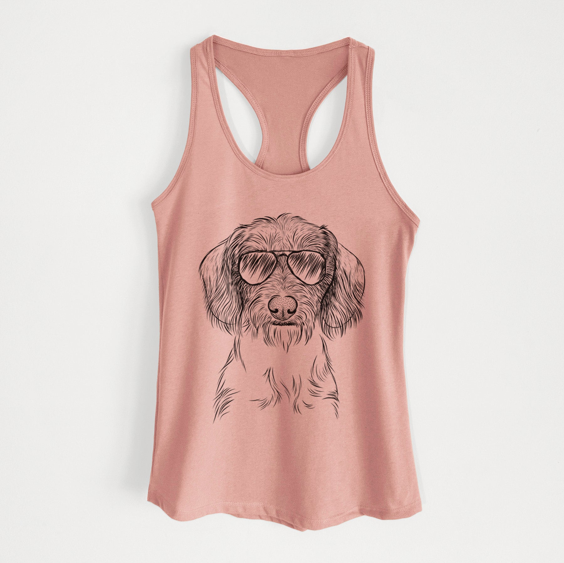 Almond the Wirehaired Dachshund - Women's Racerback Tanktop