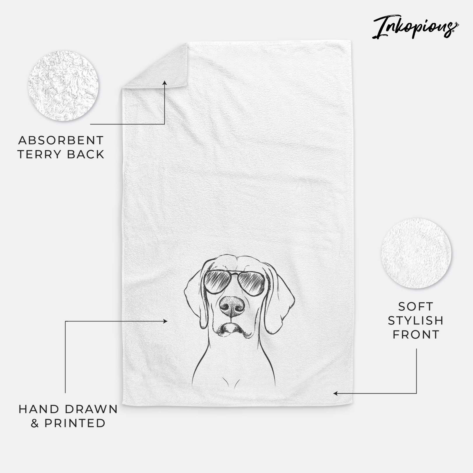 Almond the Vizmaraner Decorative Hand Towel