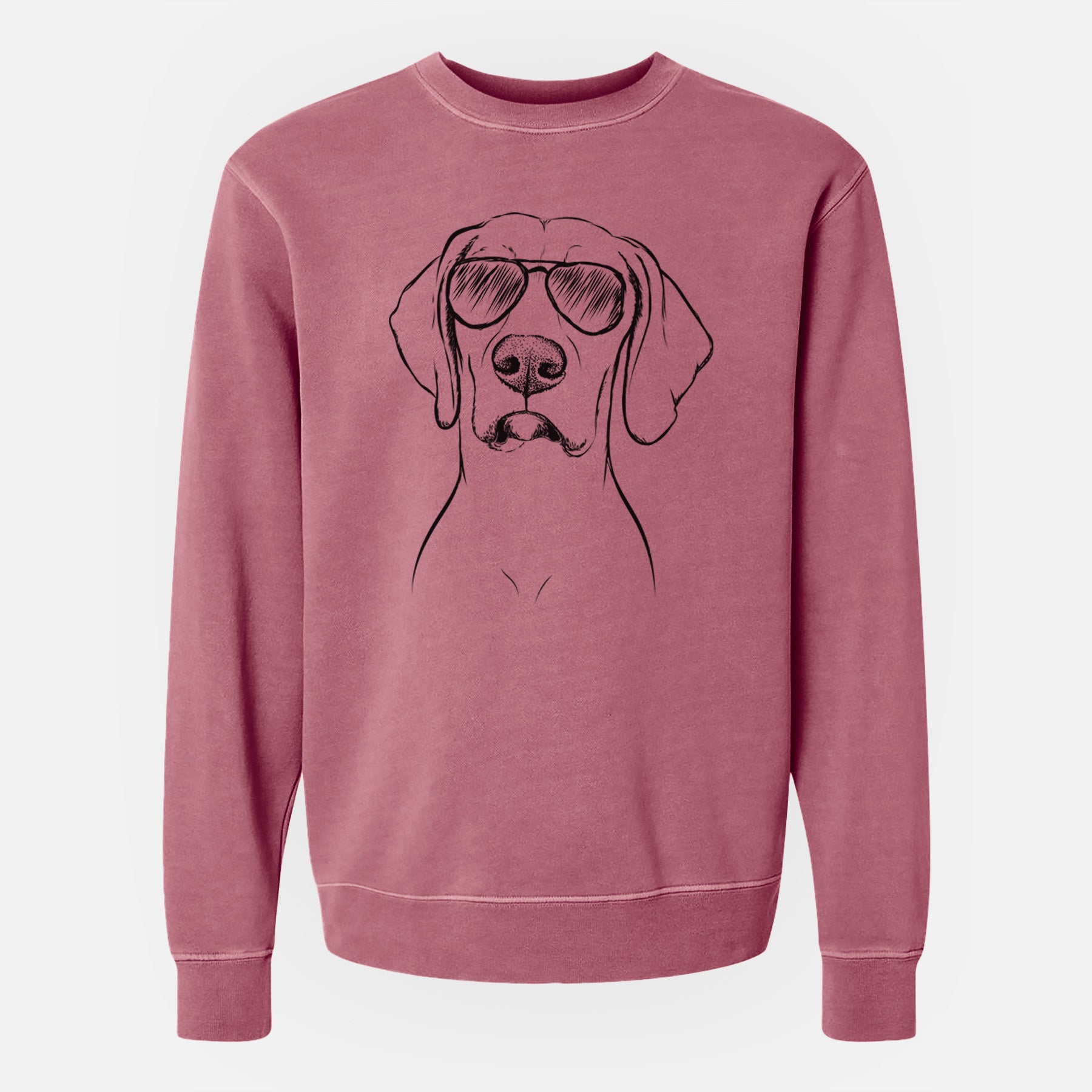 Aviator Almond the Vizmaraner - Unisex Pigment Dyed Crew Sweatshirt