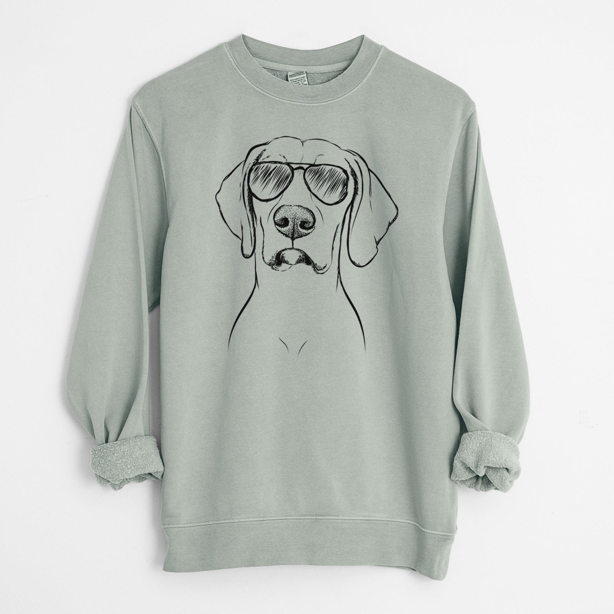 Aviator Almond the Vizmaraner - Unisex Pigment Dyed Crew Sweatshirt