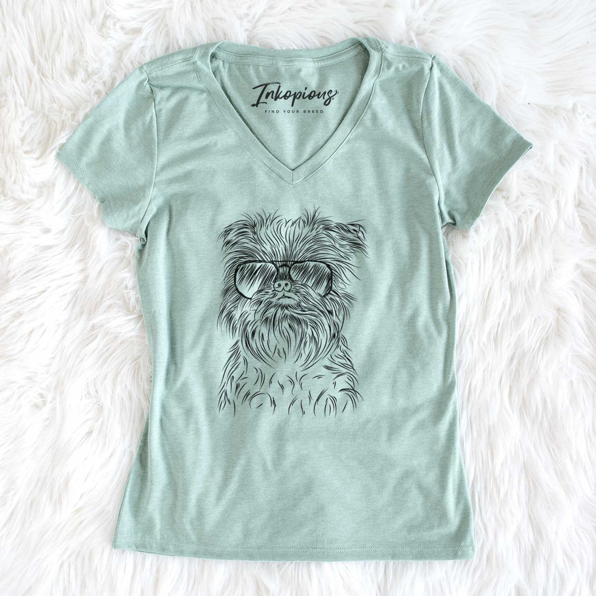 Aviator Alo the Brussels Griffon - Women's V-neck Shirt