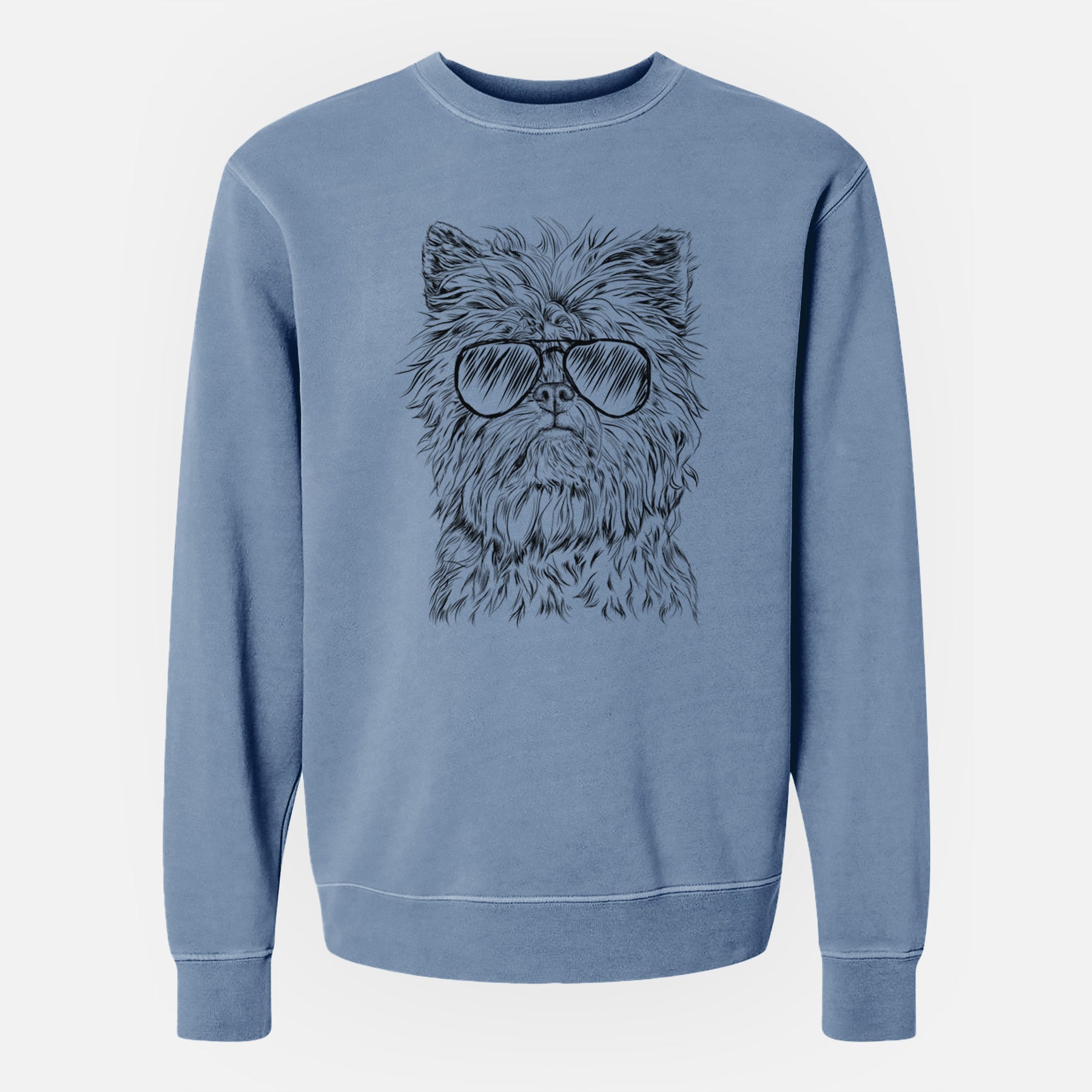 Aviator Alvin the Affenpinscher - Unisex Pigment Dyed Crew Sweatshirt