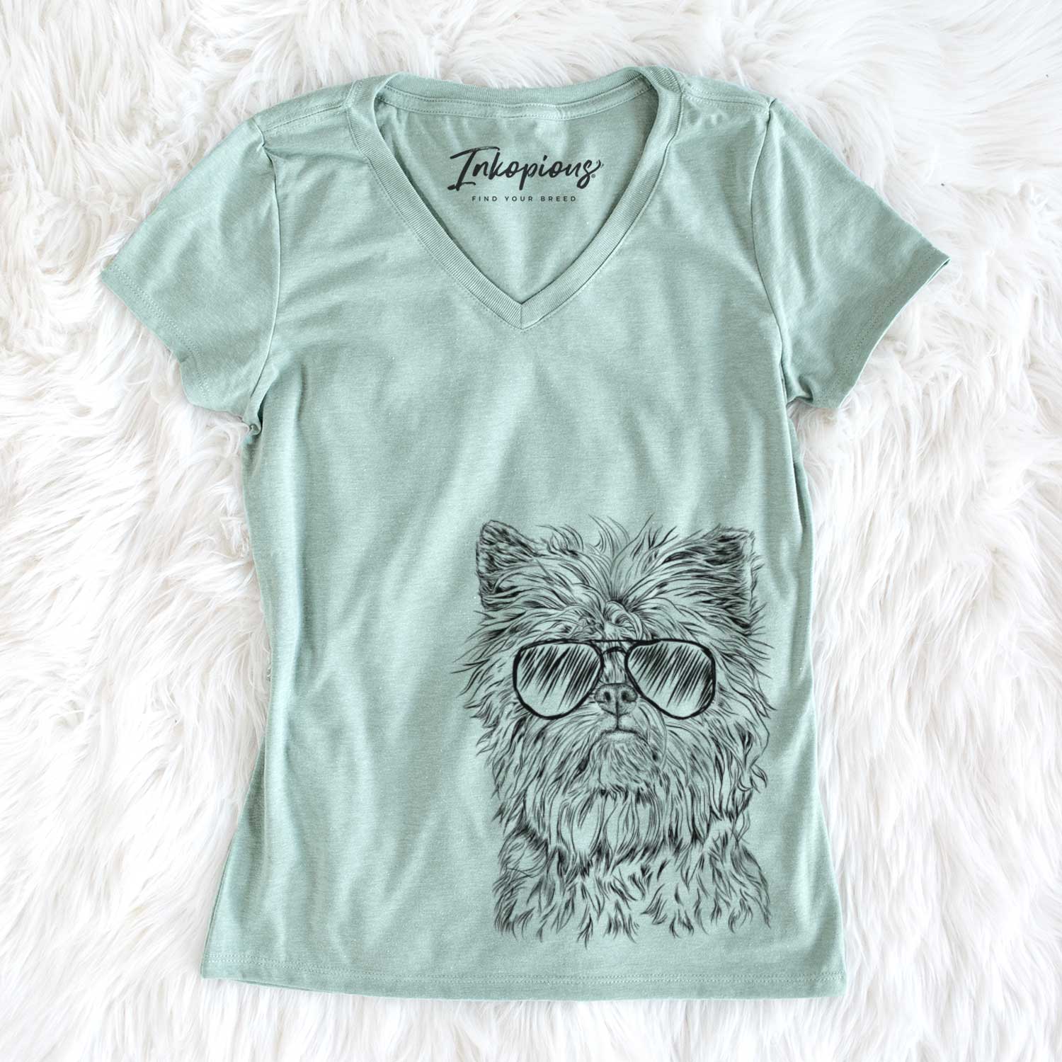 Aviator Alvin the Affenpinscher - Women's V-neck Shirt