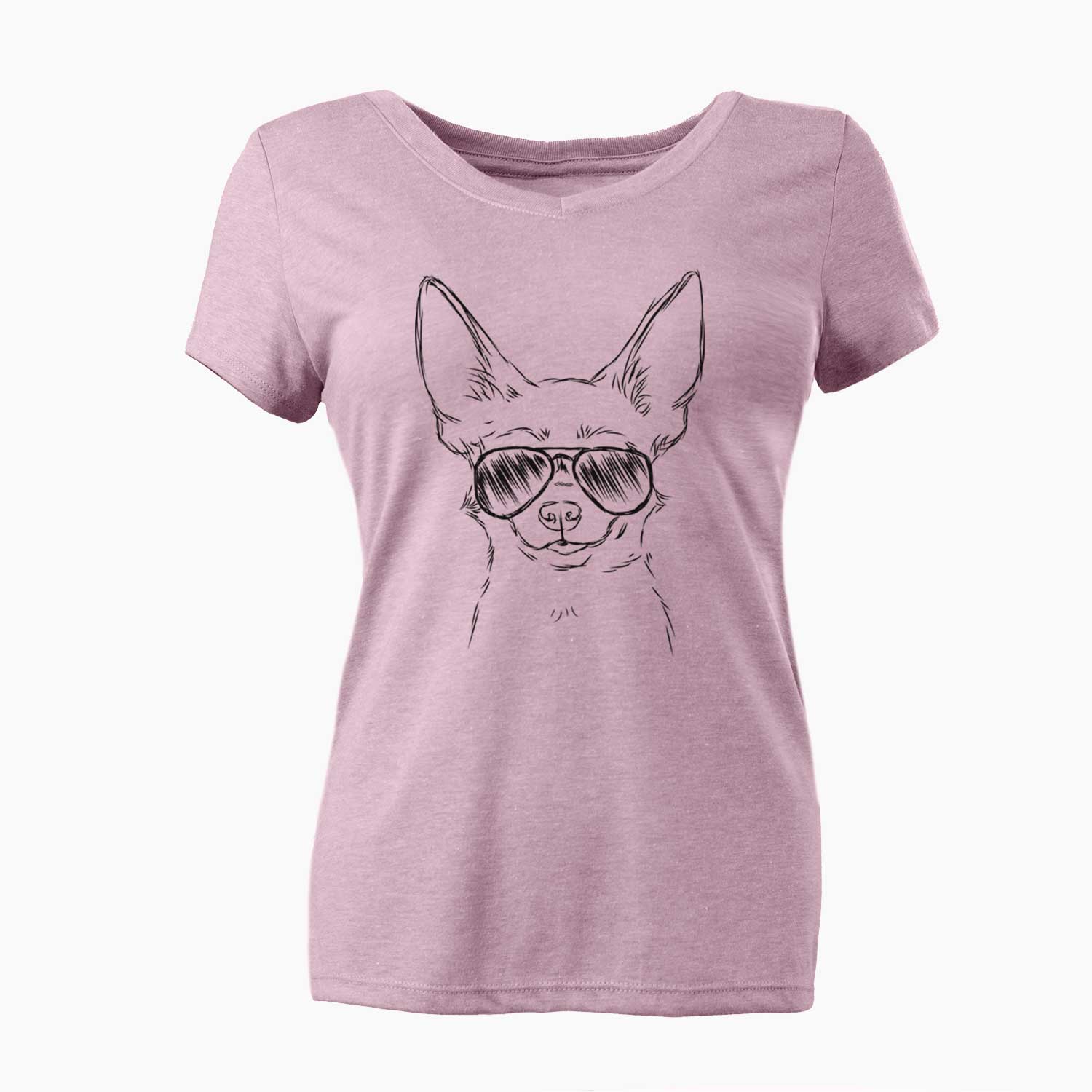 Aviator Amos the Chihuahua - Women's V-neck Shirt