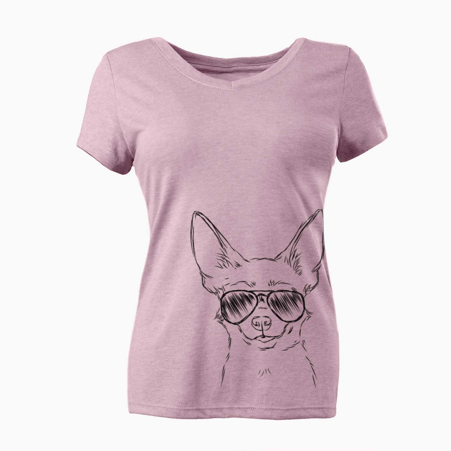 Aviator Amos the Chihuahua - Women's V-neck Shirt