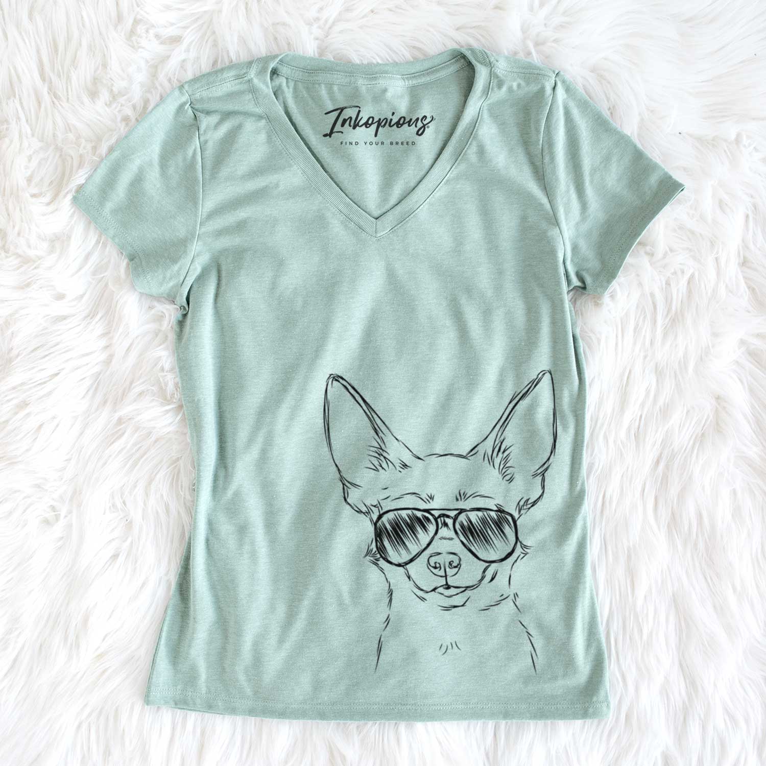 Amos the Chihuahua - Women's V-neck Shirt