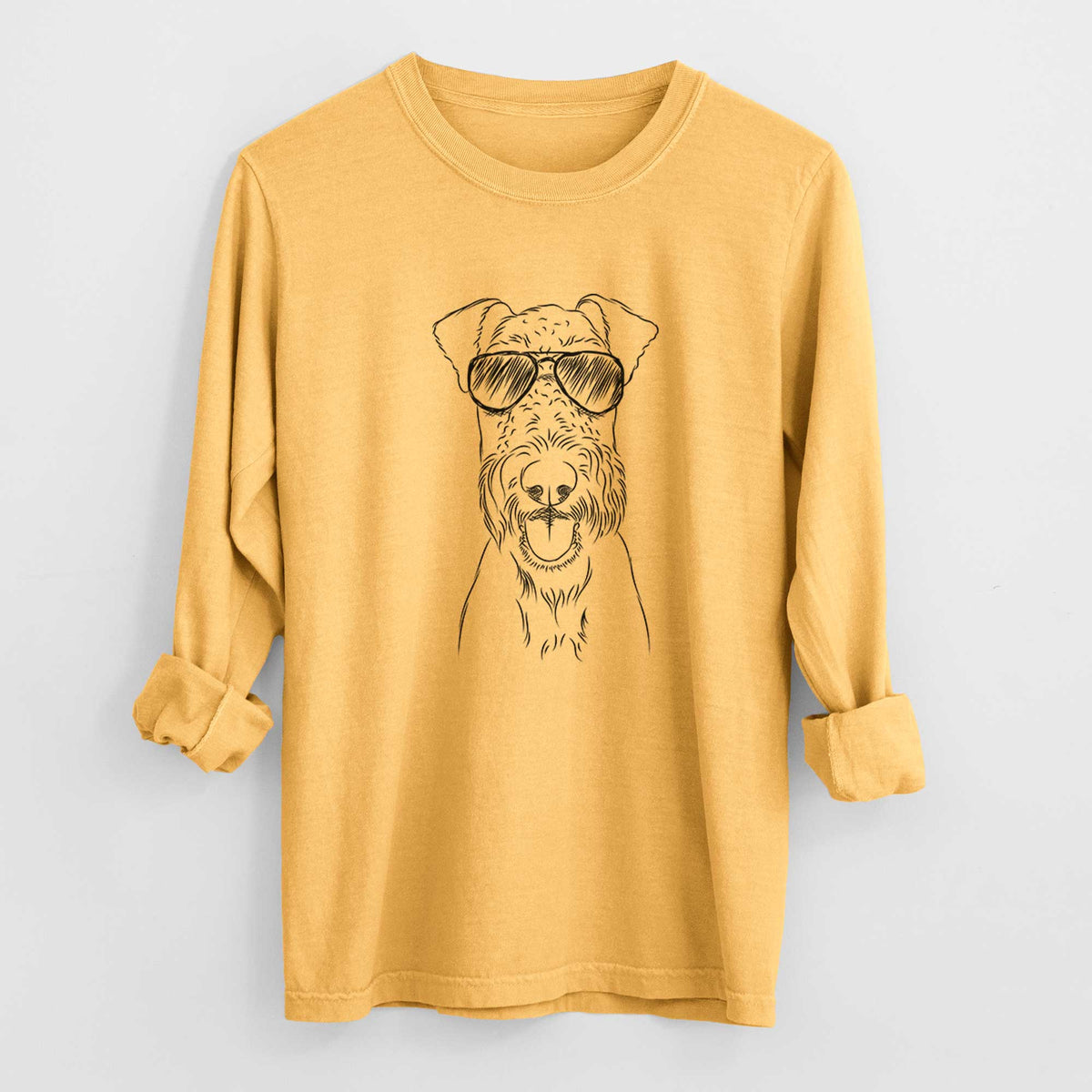 Aviators Andy the Airedale Terrier - Heavyweight 100% Cotton Long Sleeve