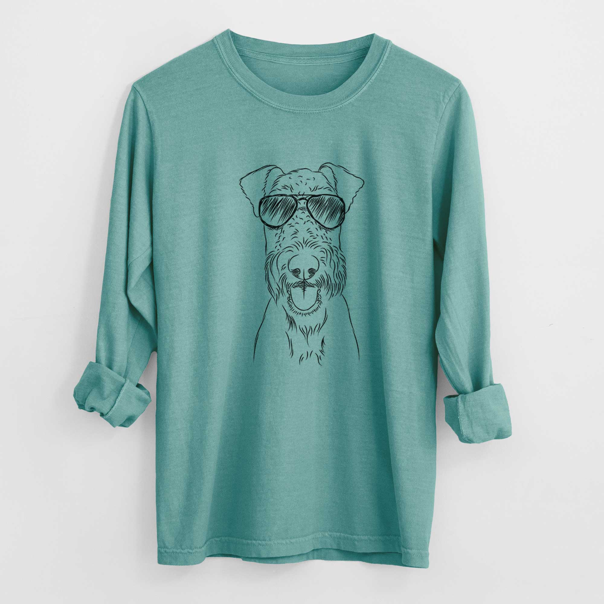 Aviators Andy the Airedale Terrier - Heavyweight 100% Cotton Long Sleeve