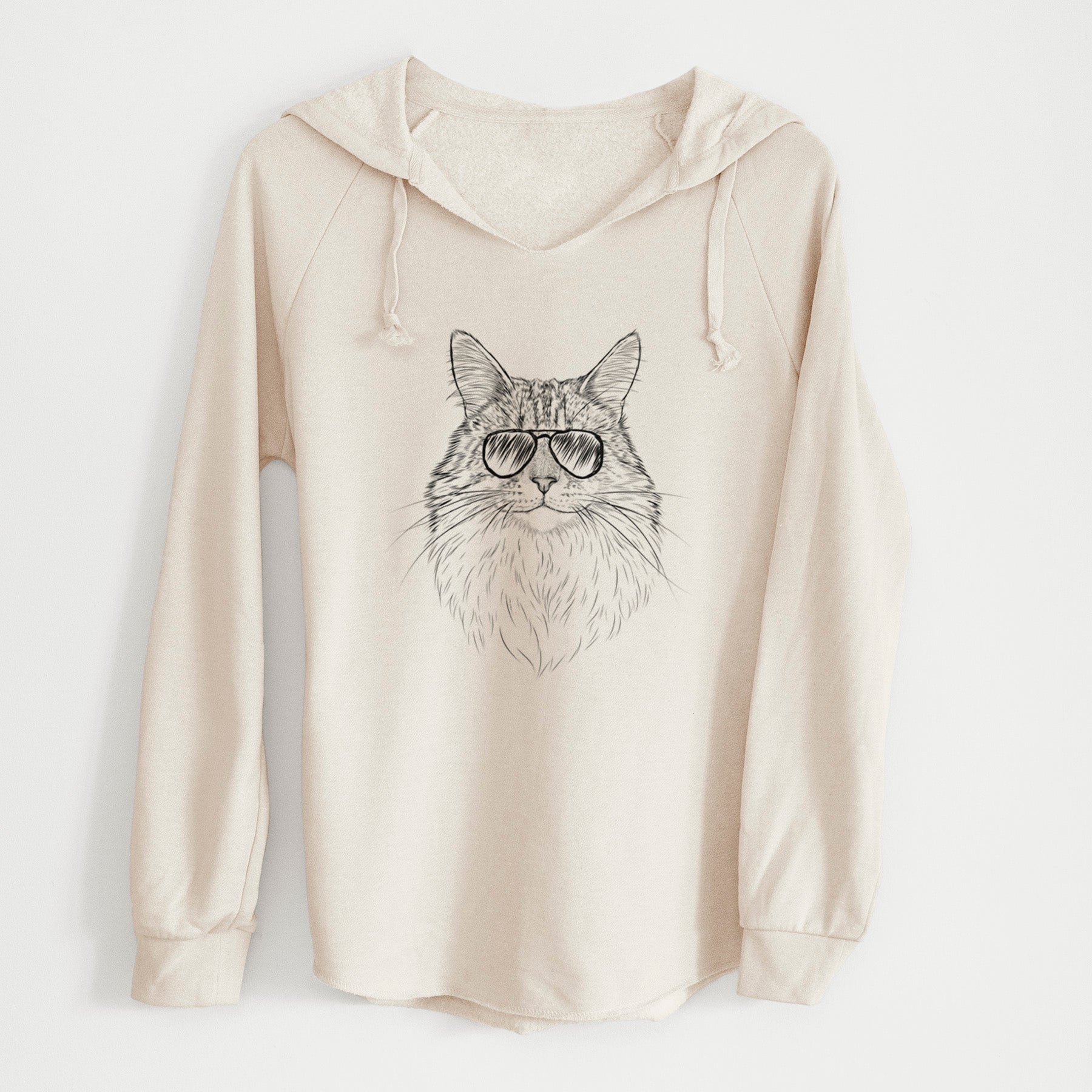 Aviator Angel the Maine Coon Cat - Cali Wave Hooded Sweatshirt