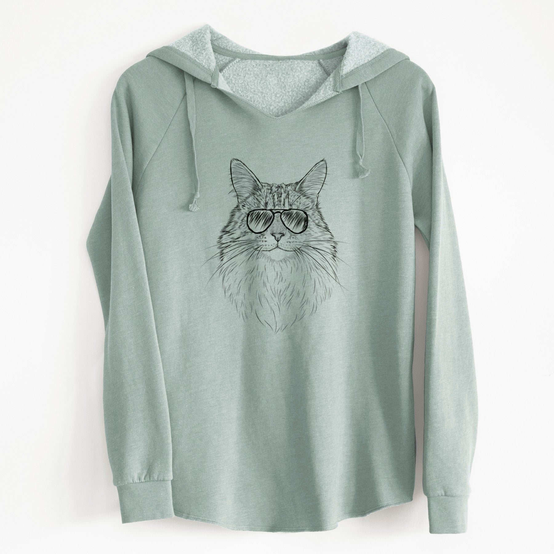 Aviator Angel the Maine Coon Cat - Cali Wave Hooded Sweatshirt