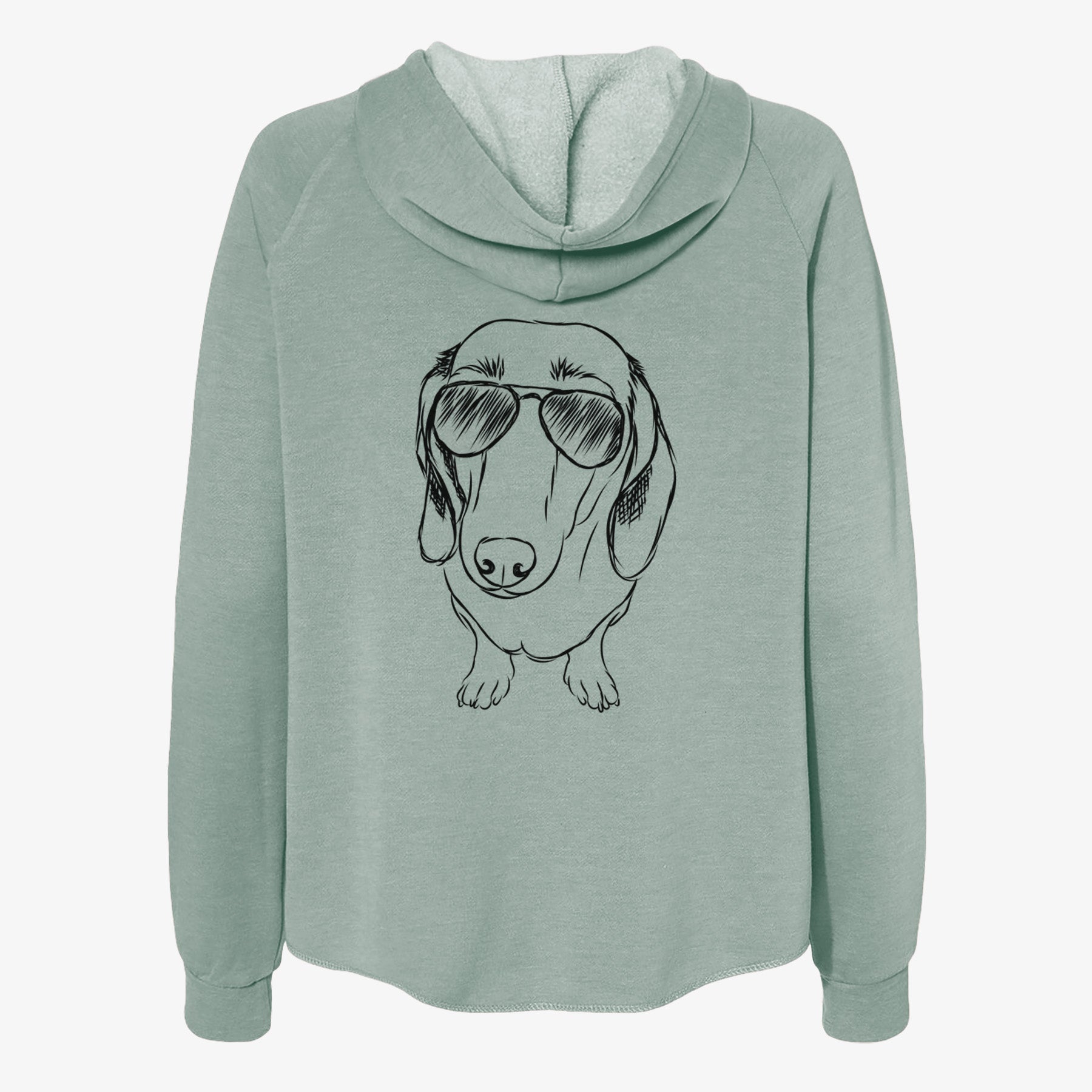 Annabelle the Dachshund - Women's Cali Wave Zip-Up Sweatshirt