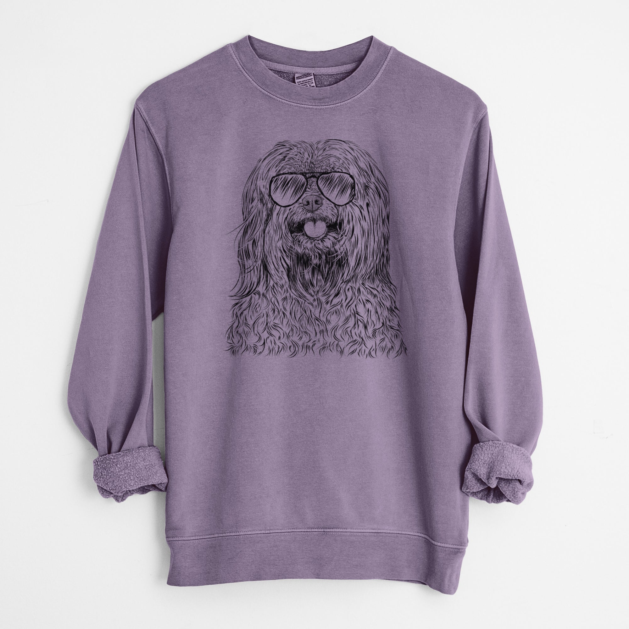 Aviator Annie the Mixed Breed - Unisex Pigment Dyed Crew Sweatshirt