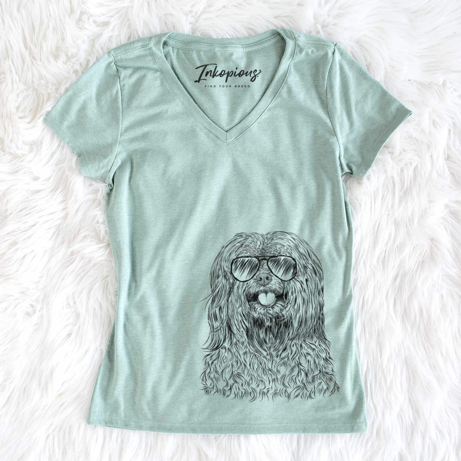 Aviator Annie the Mixed Breed - Women's V-neck Shirt