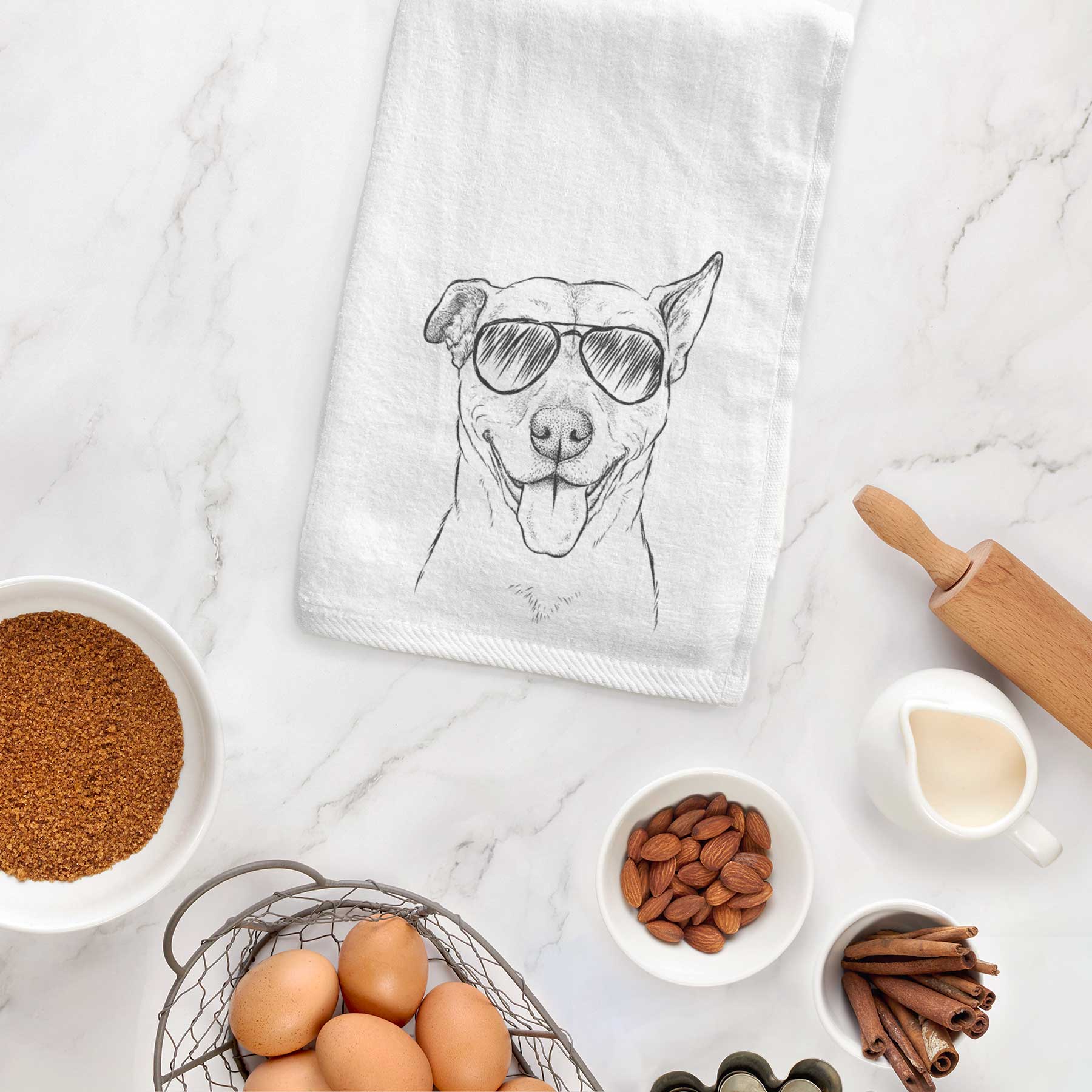 Annie Belle the Pitbull Mix Decorative Hand Towel