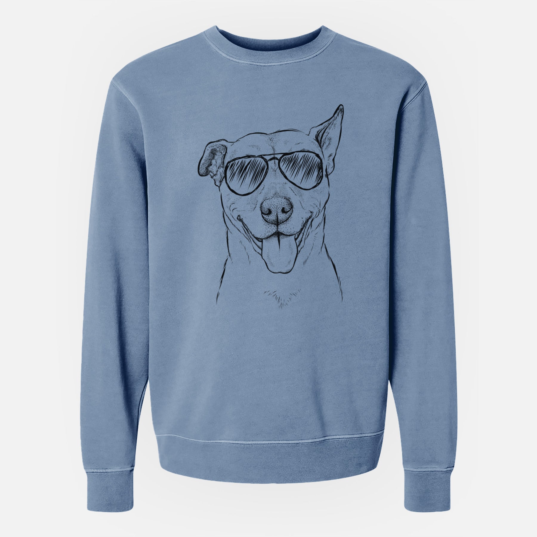 Aviator Annie Belle the Pitbull Mix - Unisex Pigment Dyed Crew Sweatshirt