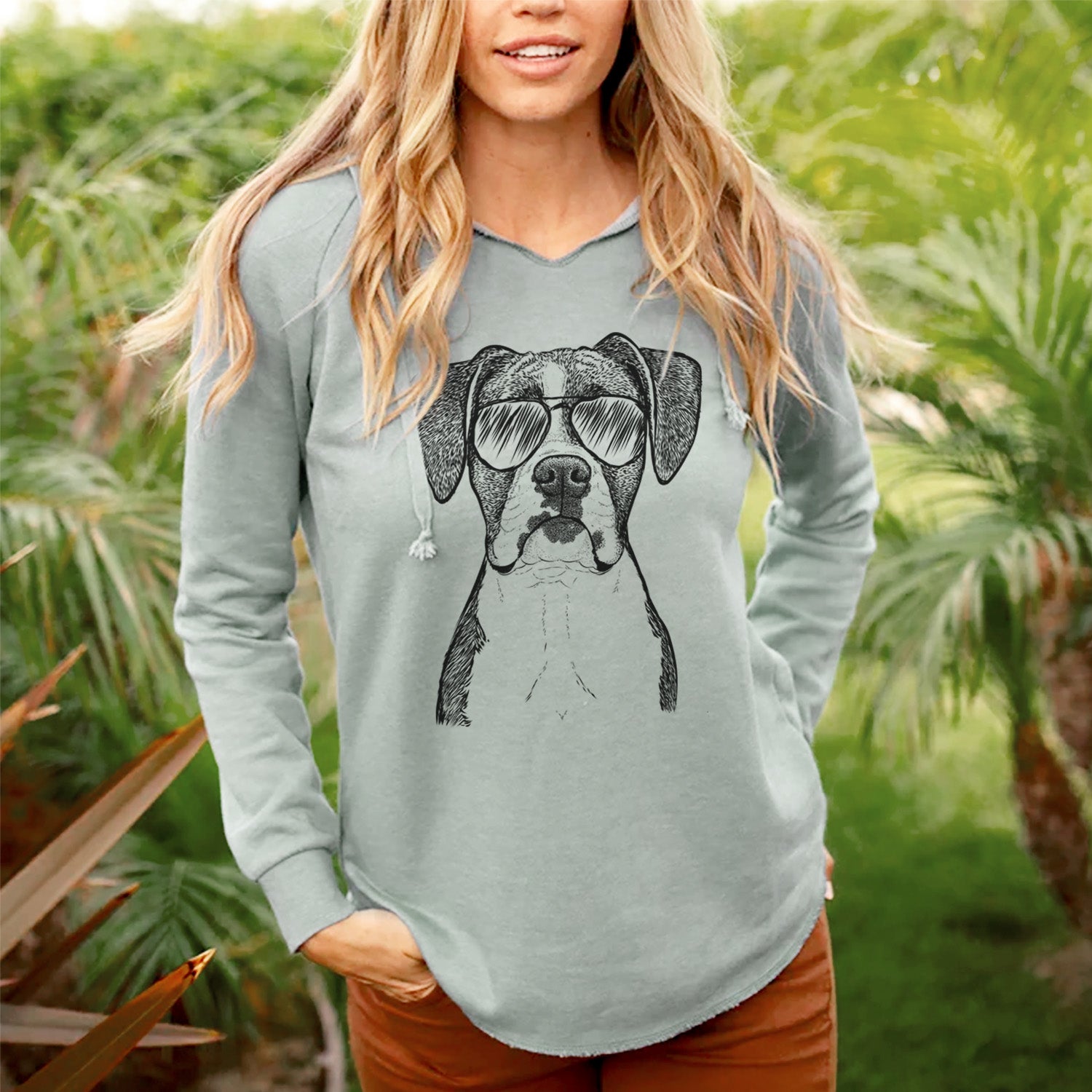 Aviator Annie the Boxer - Cali Wave Hooded Sweatshirt