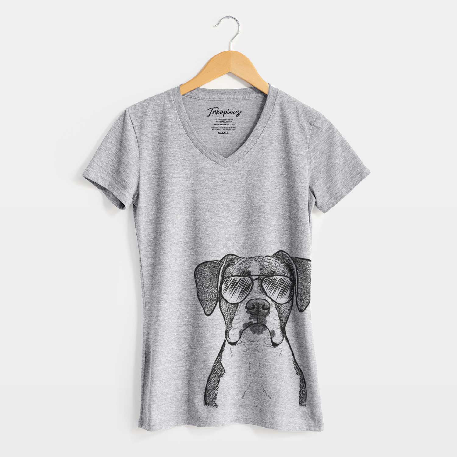 Aviator Annie the Boxer - Women's V-neck Shirt