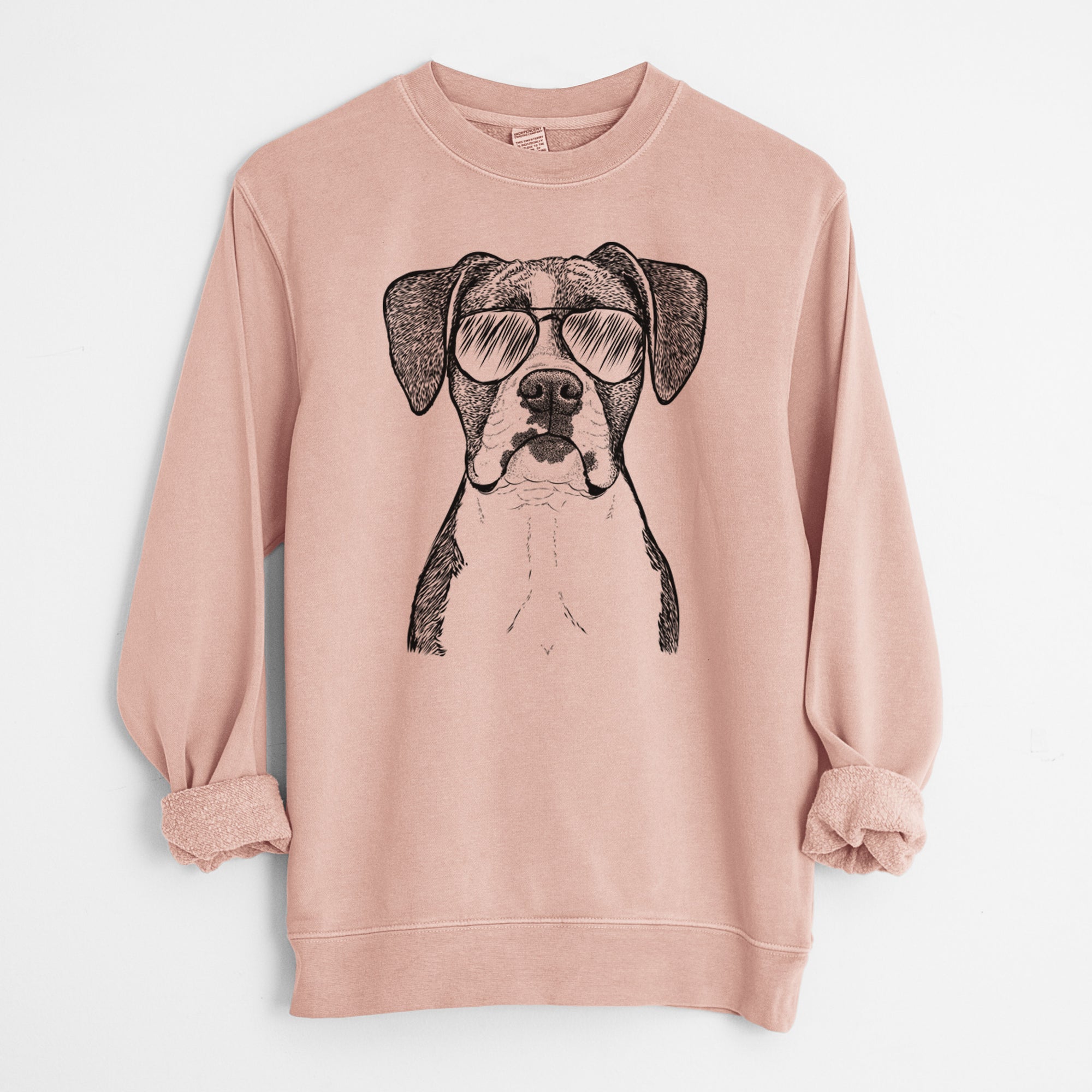 Aviator Annie the Boxer - Unisex Pigment Dyed Crew Sweatshirt