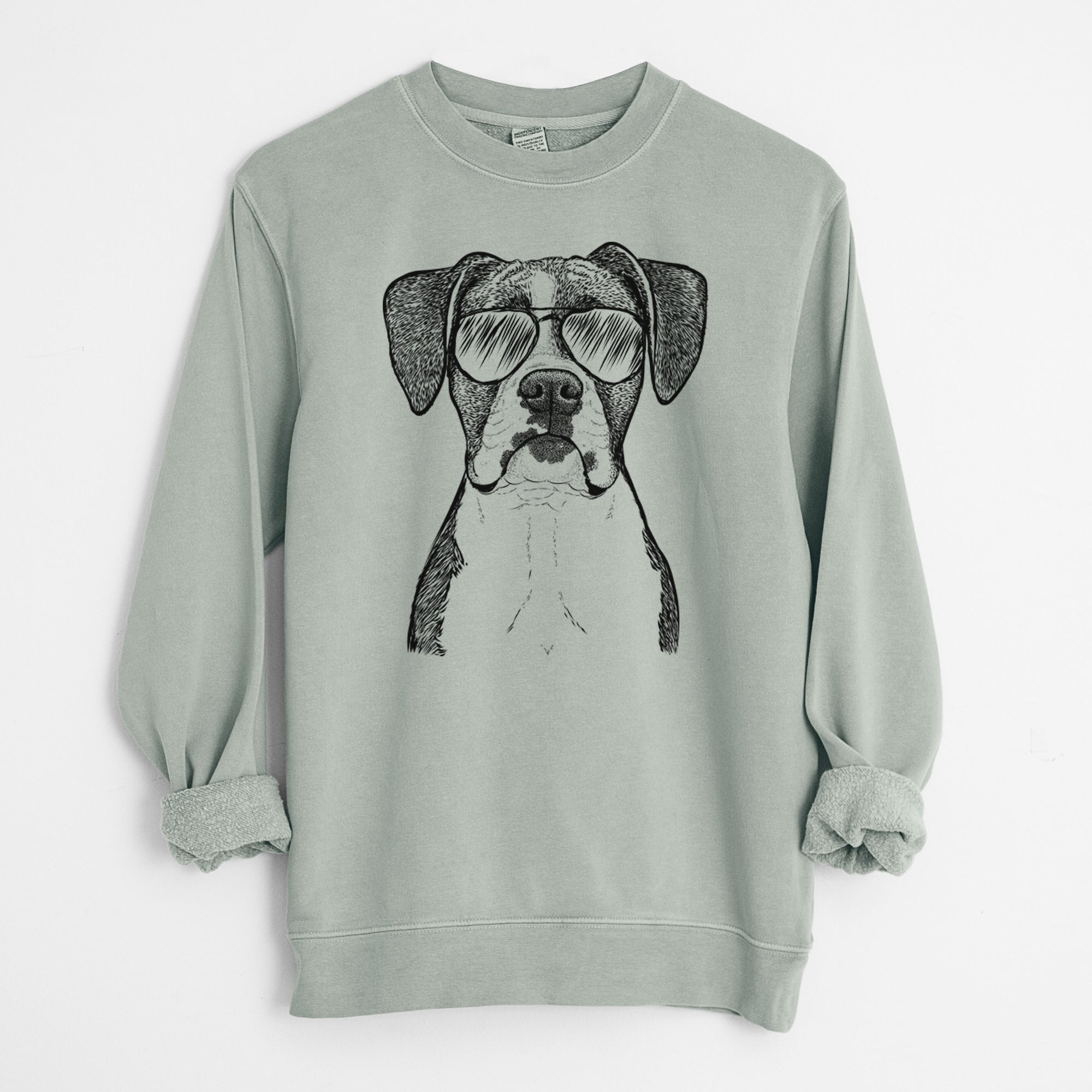 Aviator Annie the Boxer - Unisex Pigment Dyed Crew Sweatshirt