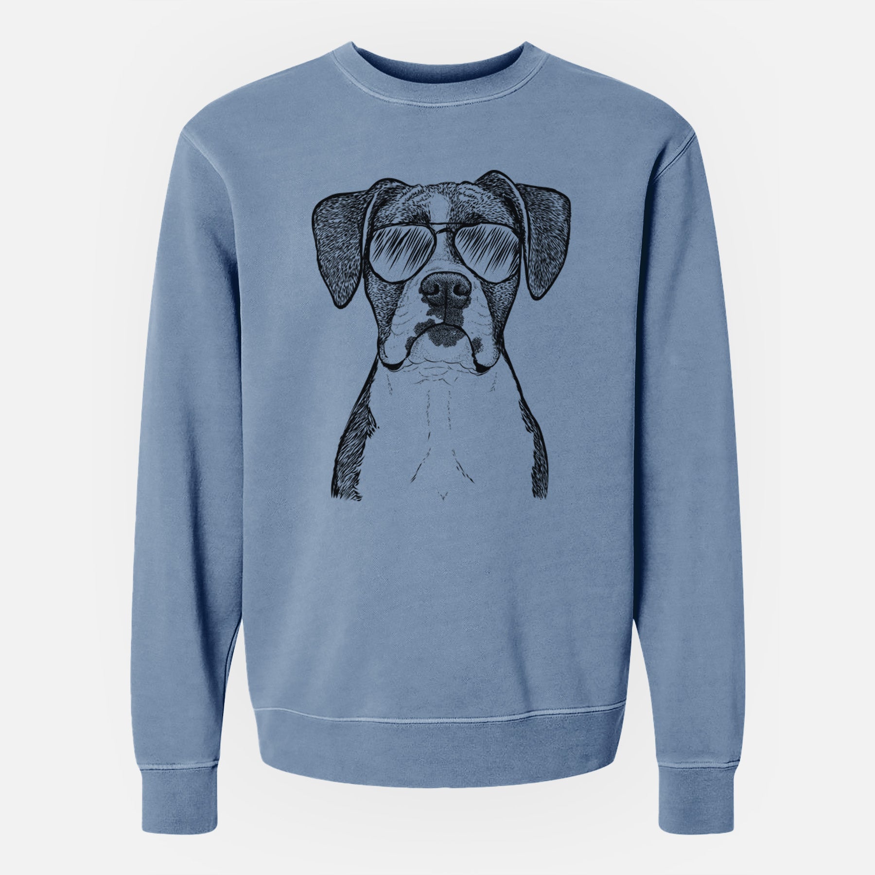 Aviator Annie the Boxer - Unisex Pigment Dyed Crew Sweatshirt