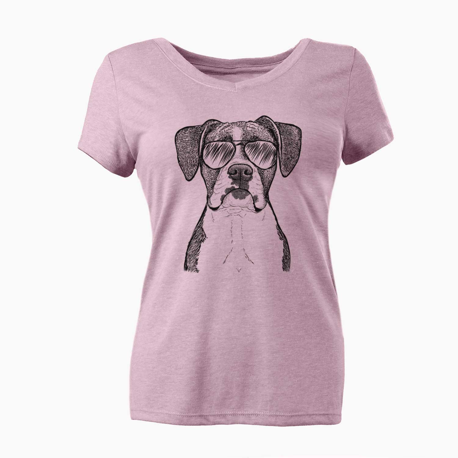 Aviator Annie the Boxer - Women's V-neck Shirt