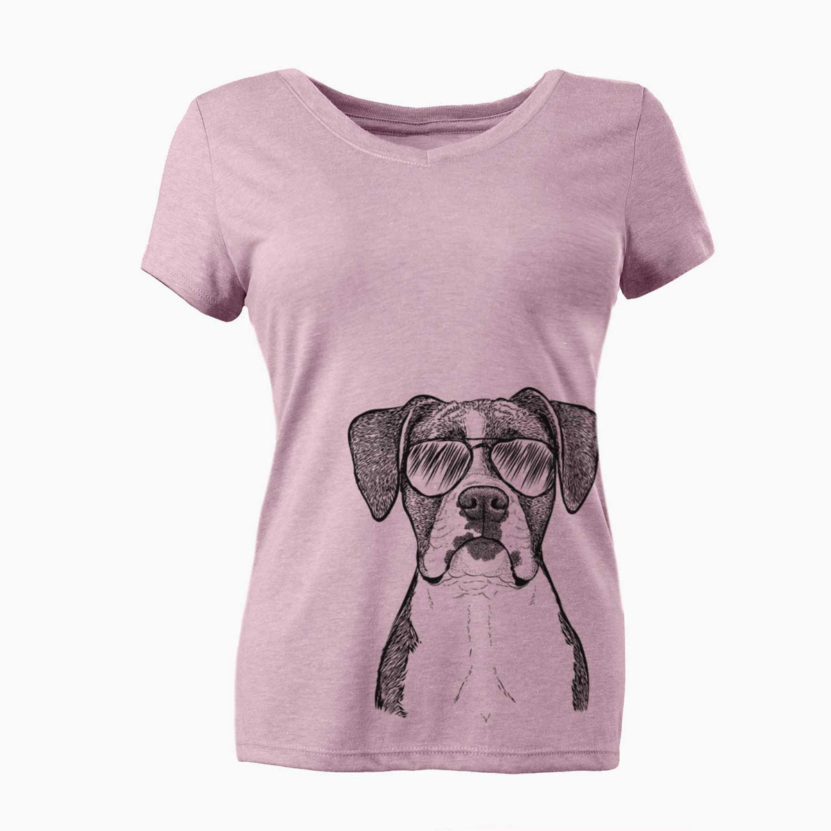 Aviator Annie the Boxer - Women's V-neck Shirt