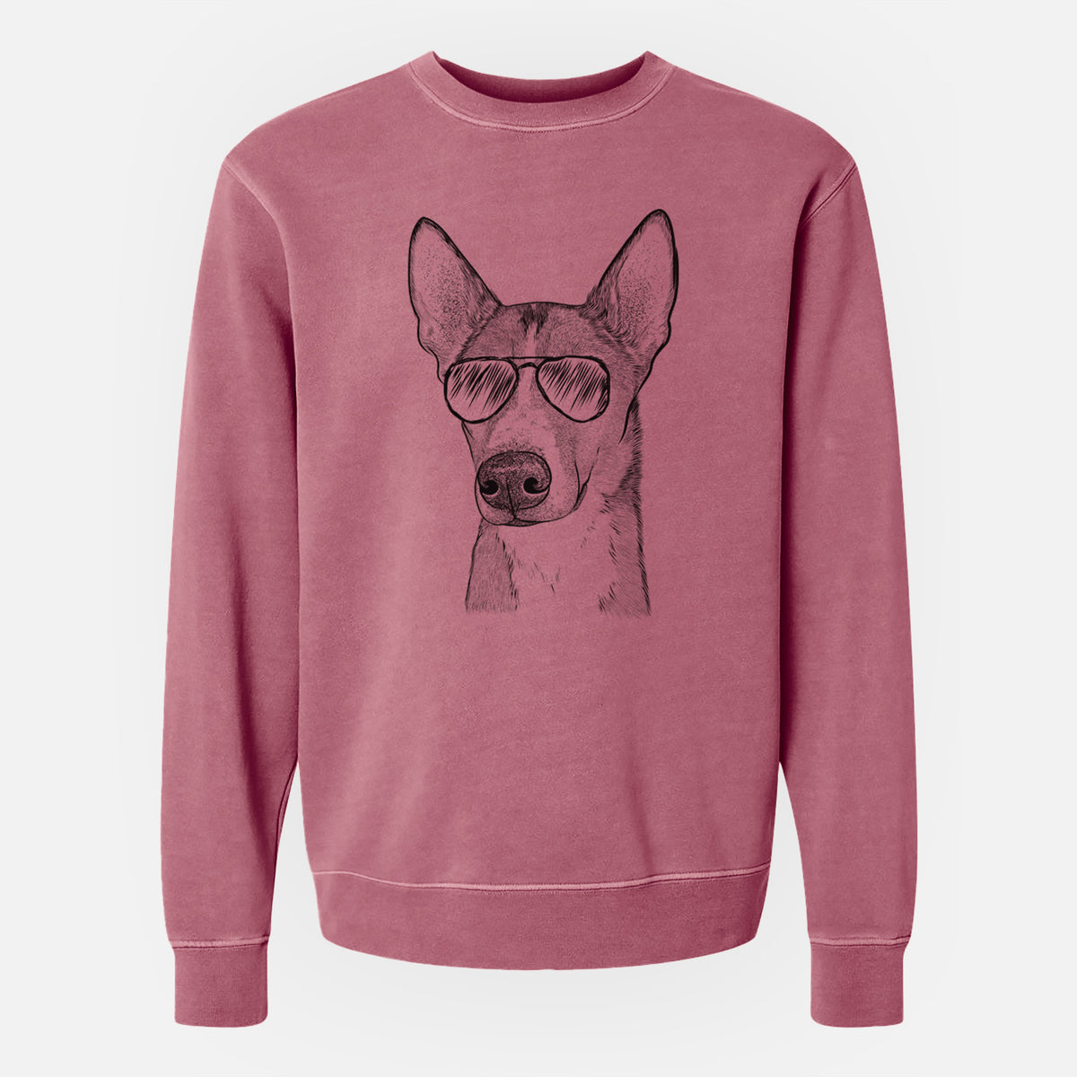 Aviator Anubis the Alaskan Husky - Unisex Pigment Dyed Crew Sweatshirt