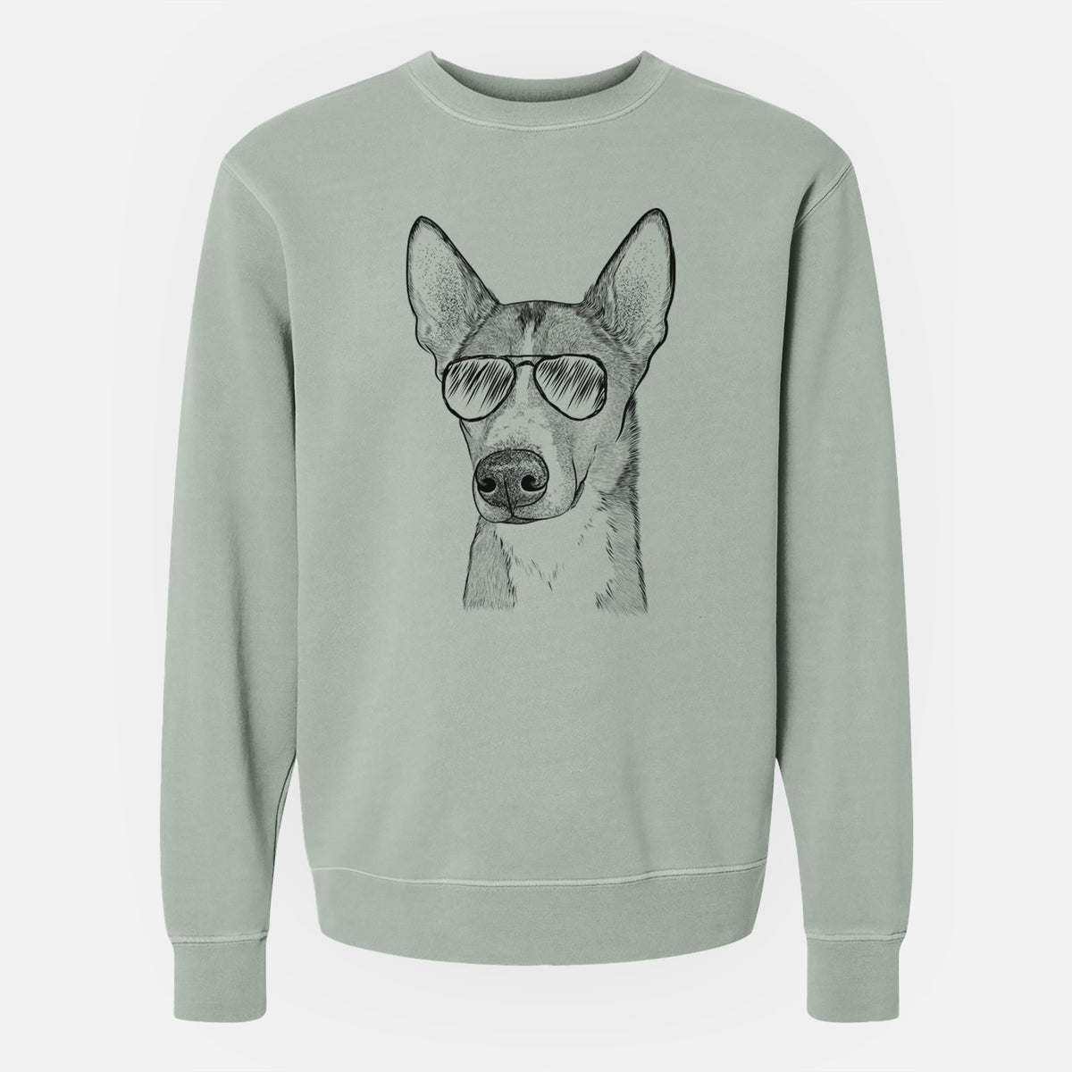 Aviator Anubis the Alaskan Husky - Unisex Pigment Dyed Crew Sweatshirt