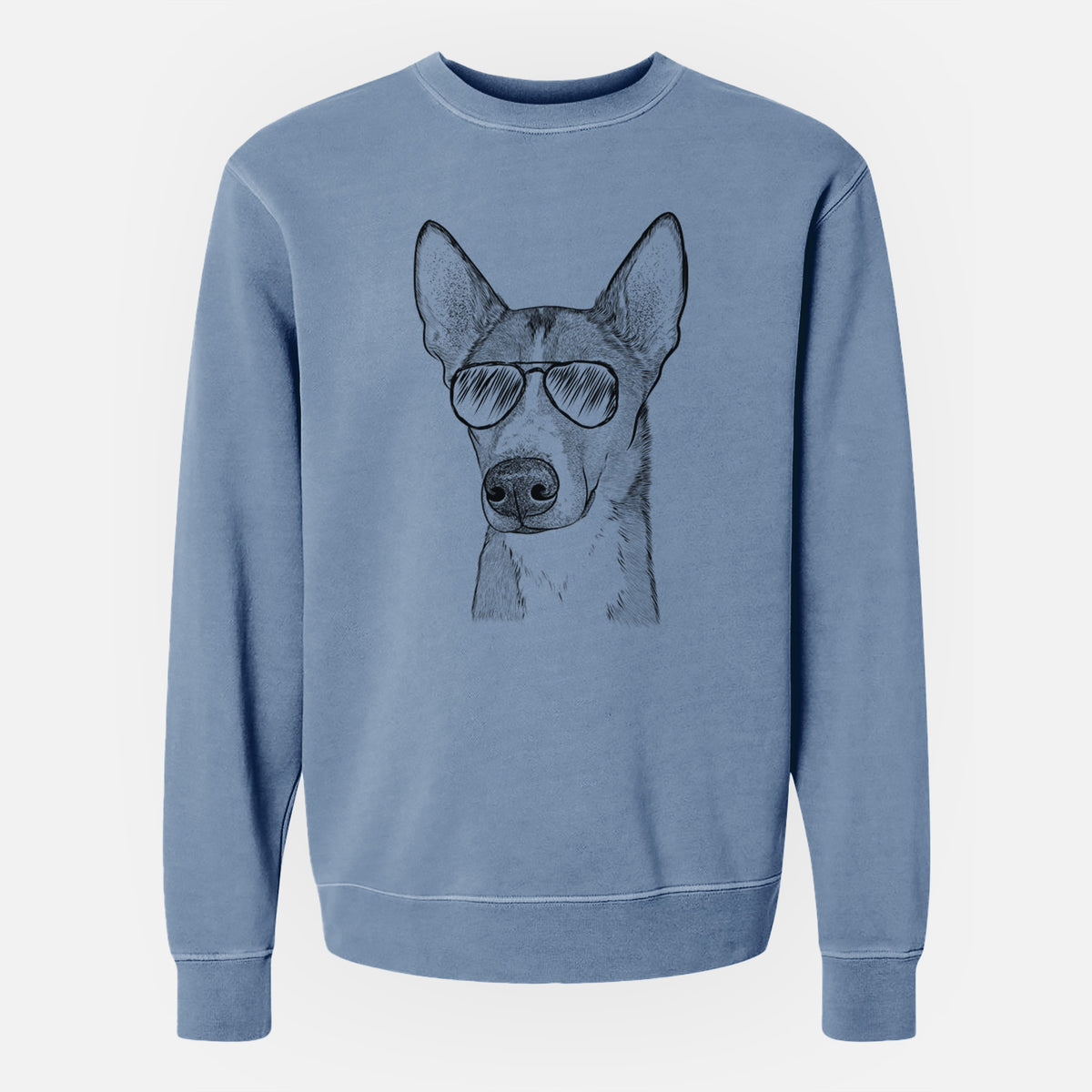 Aviator Anubis the Alaskan Husky - Unisex Pigment Dyed Crew Sweatshirt