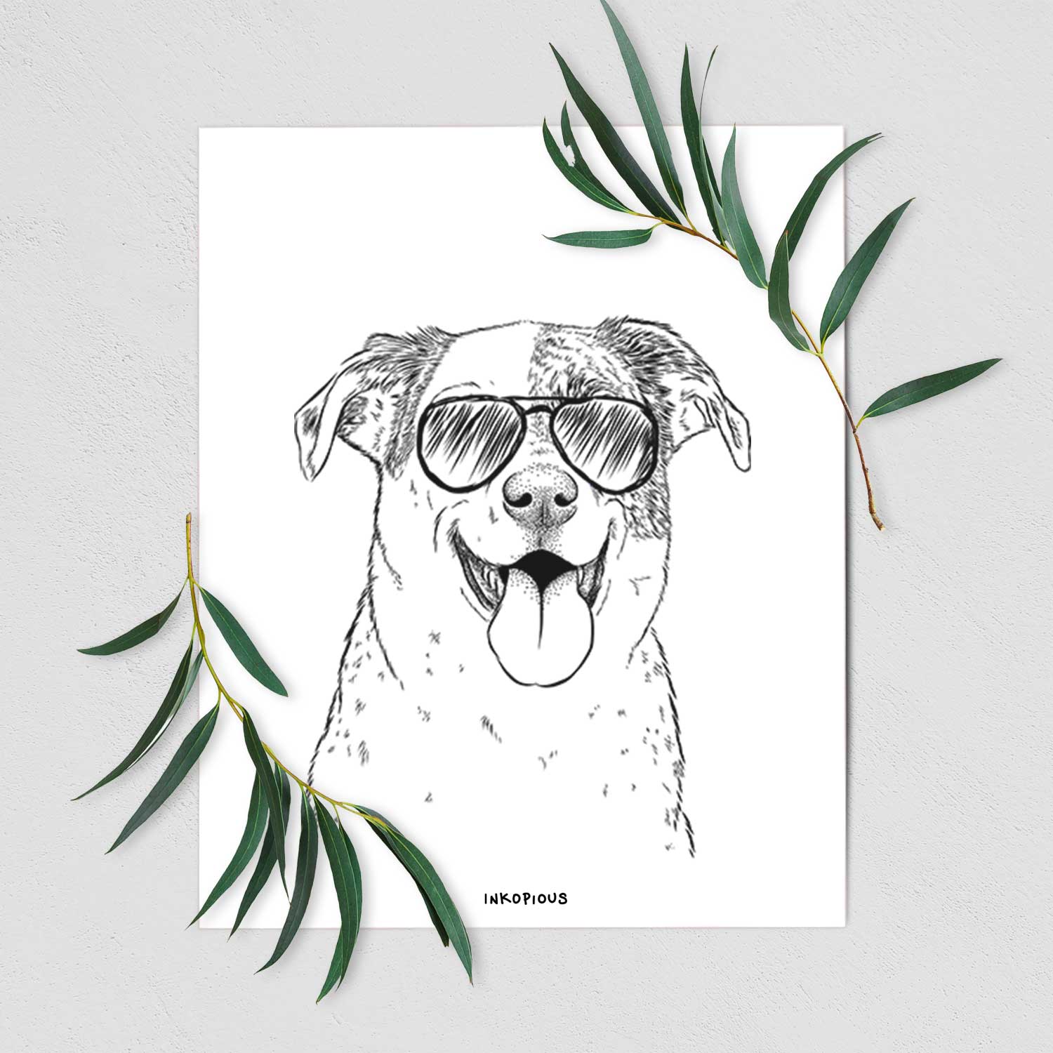 Archer the Shepherd Mix Art Print