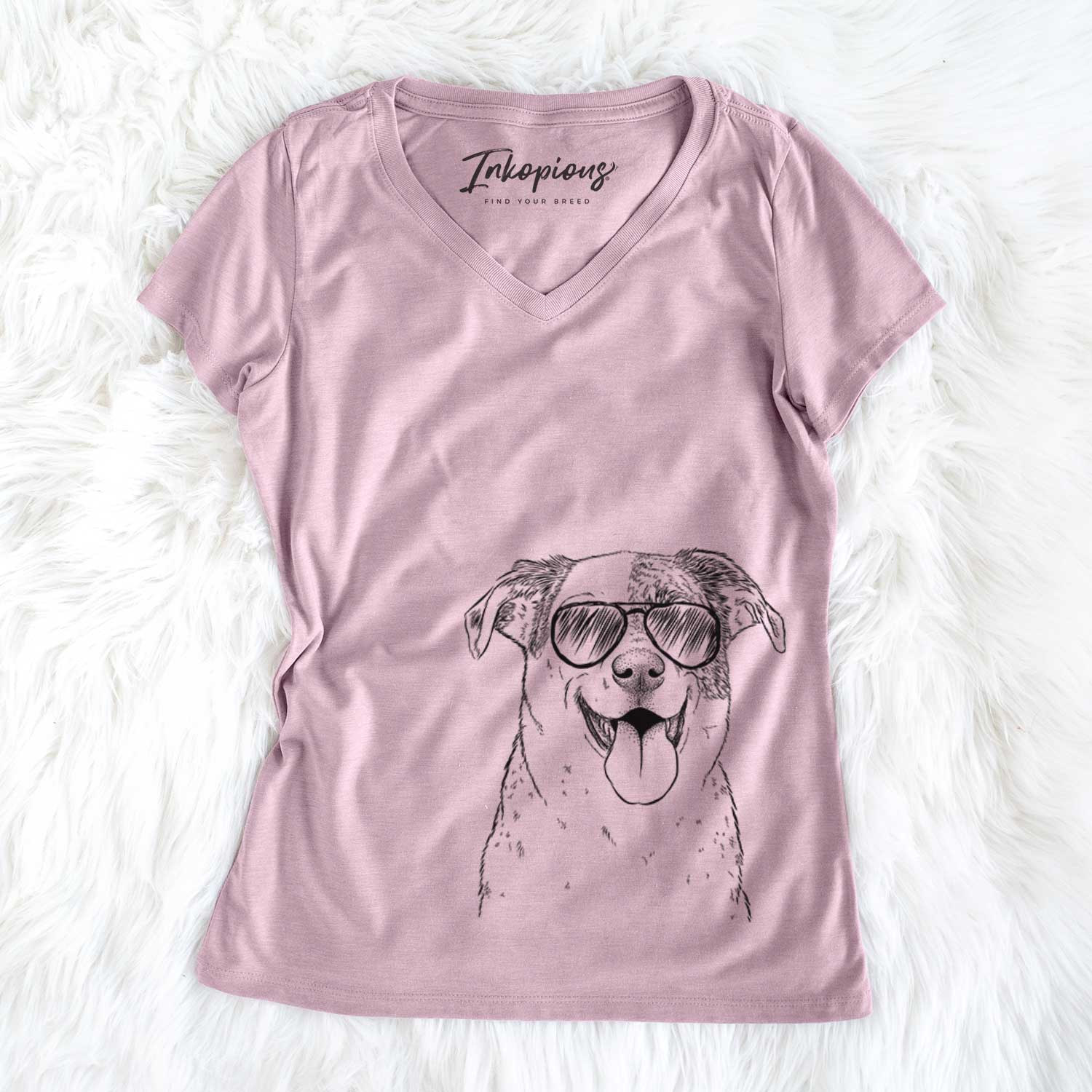 Archer the Shepherd Mix - Women's V-neck Shirt