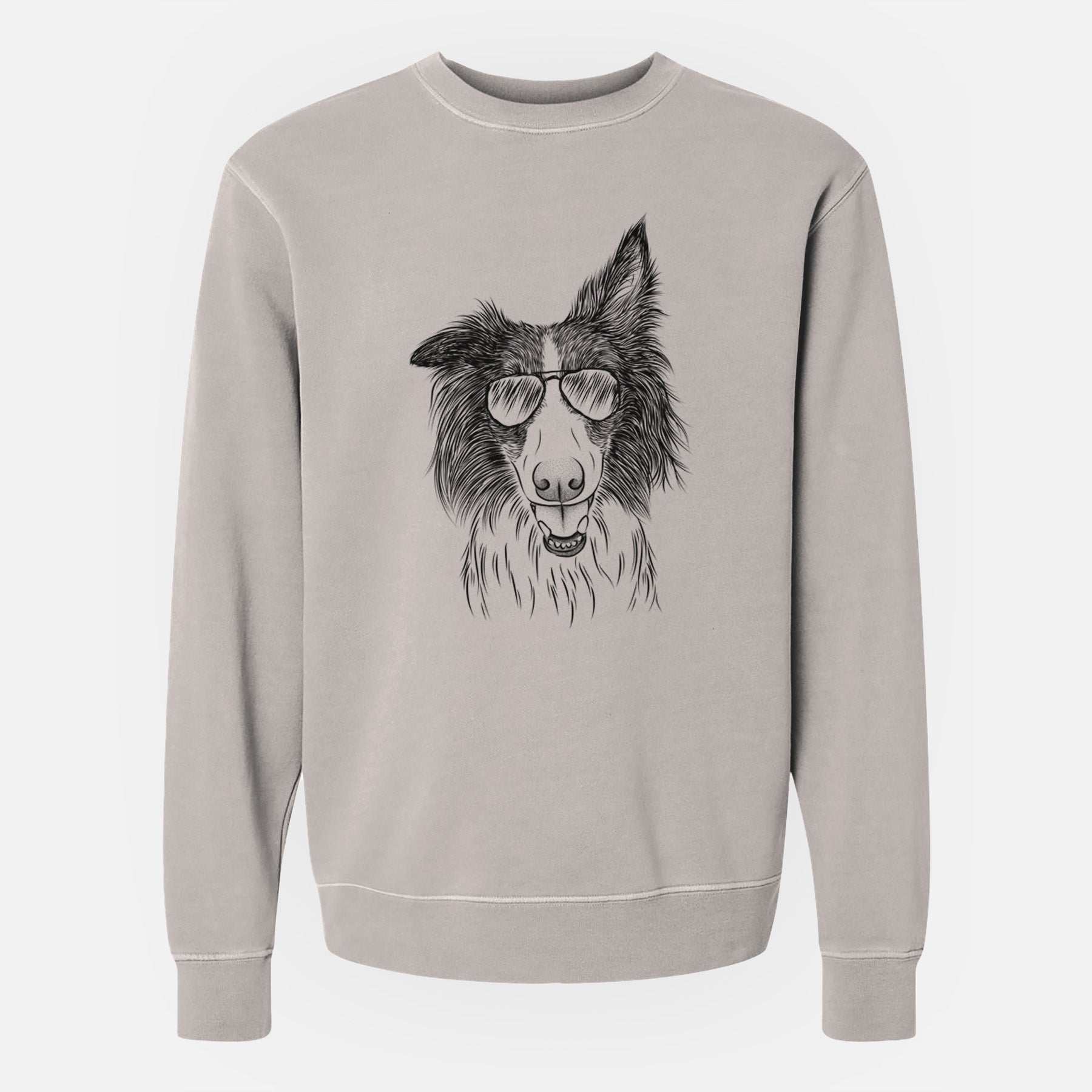 Aviator Archie the Silken Windhound - Unisex Pigment Dyed Crew Sweatshirt