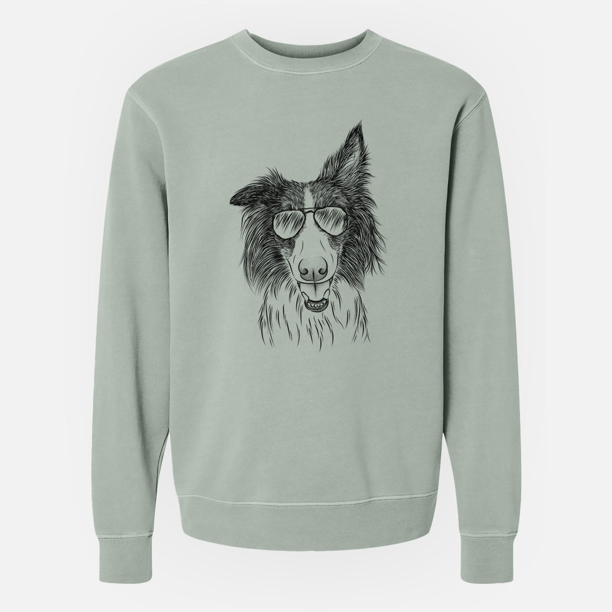 Aviator Archie the Silken Windhound - Unisex Pigment Dyed Crew Sweatshirt