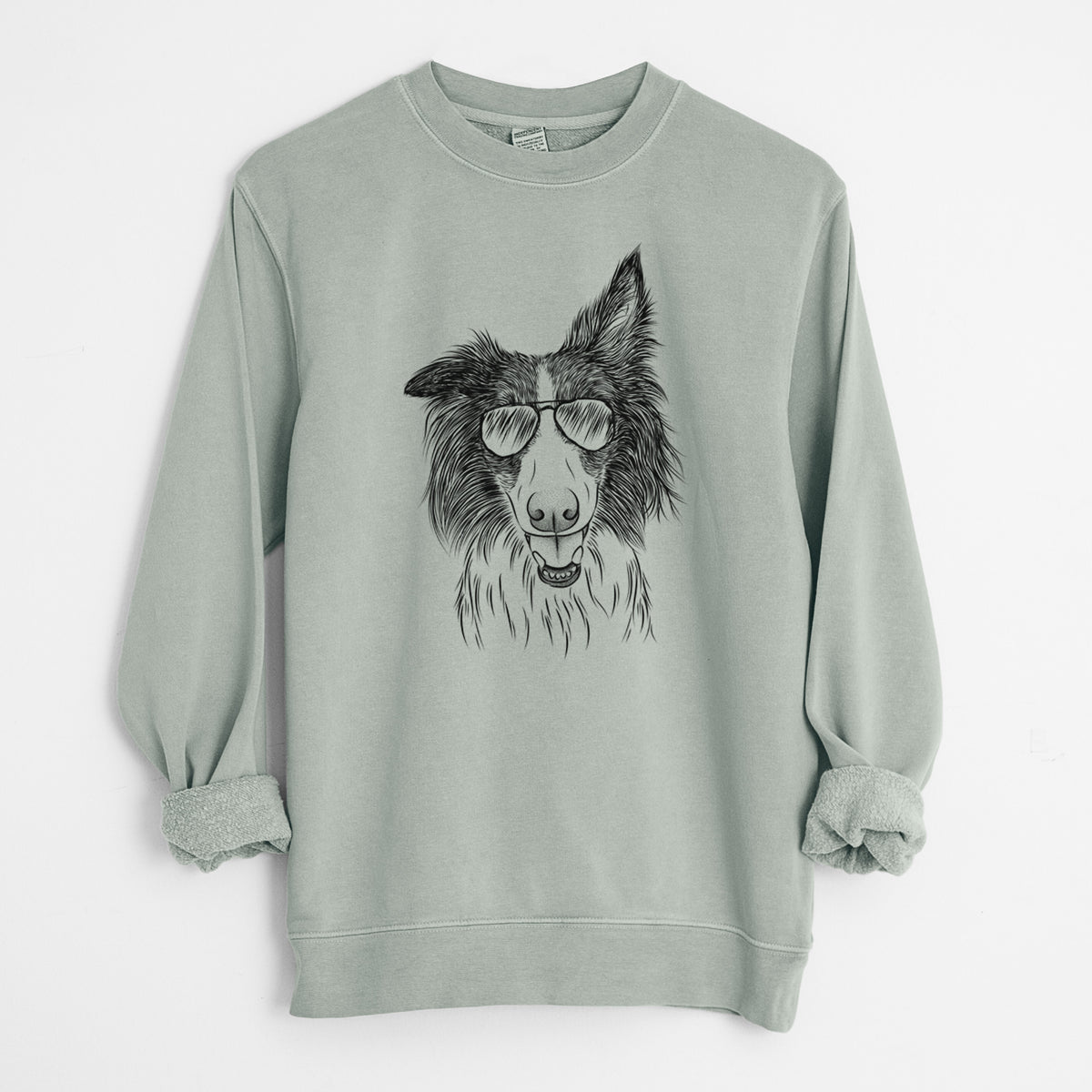 Aviator Archie the Silken Windhound - Unisex Pigment Dyed Crew Sweatshirt