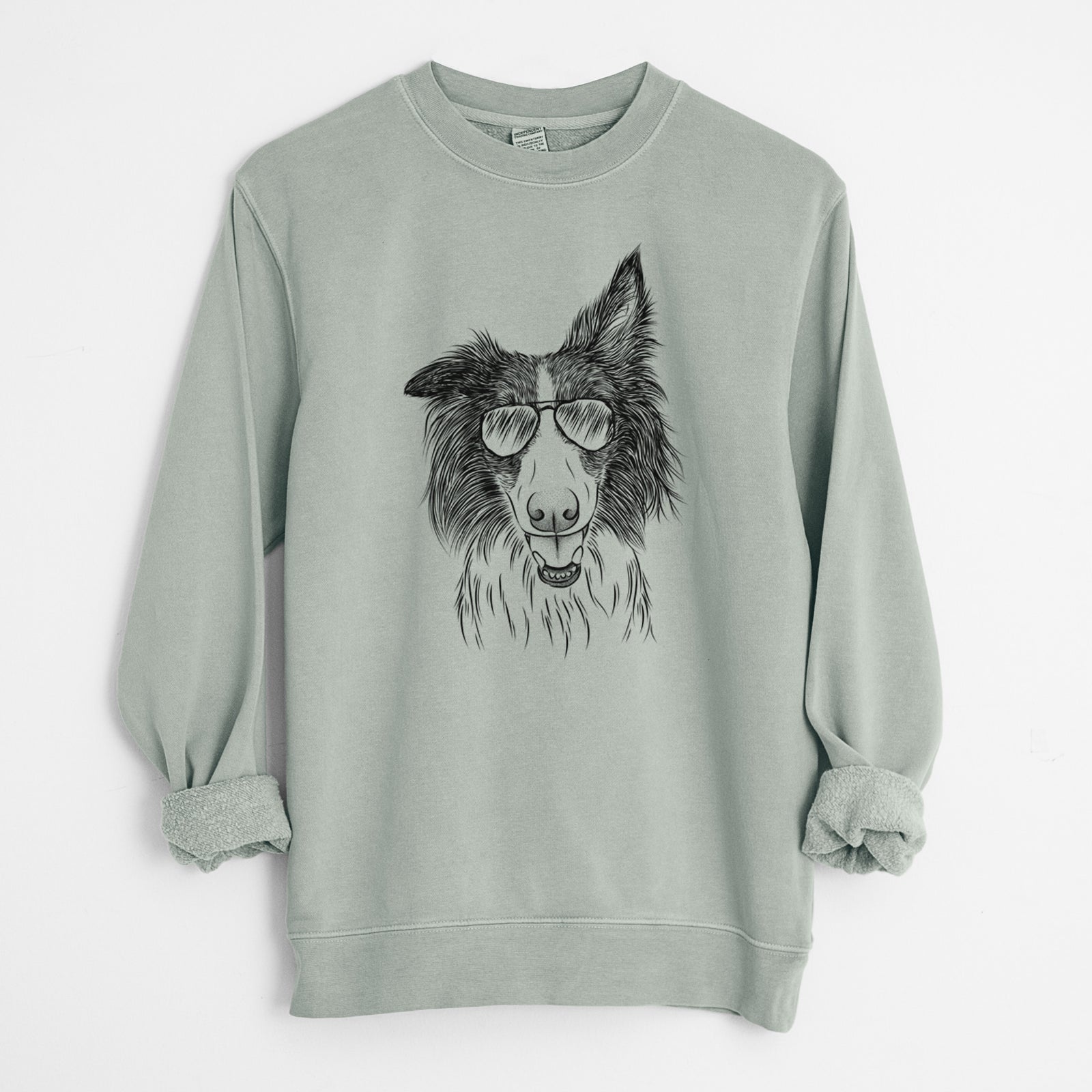 Aviator Archie the Silken Windhound - Unisex Pigment Dyed Crew Sweatshirt