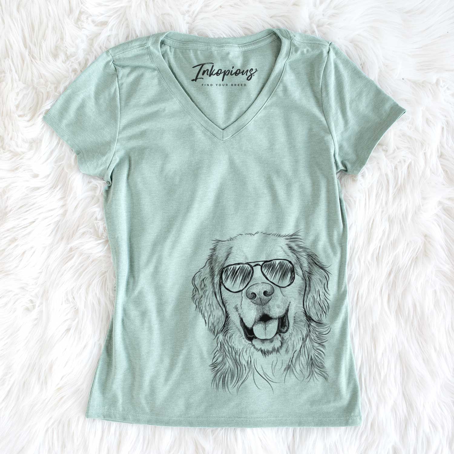 Aviator Archie Benjamin the Mixed Breed - Women's V-neck Shirt