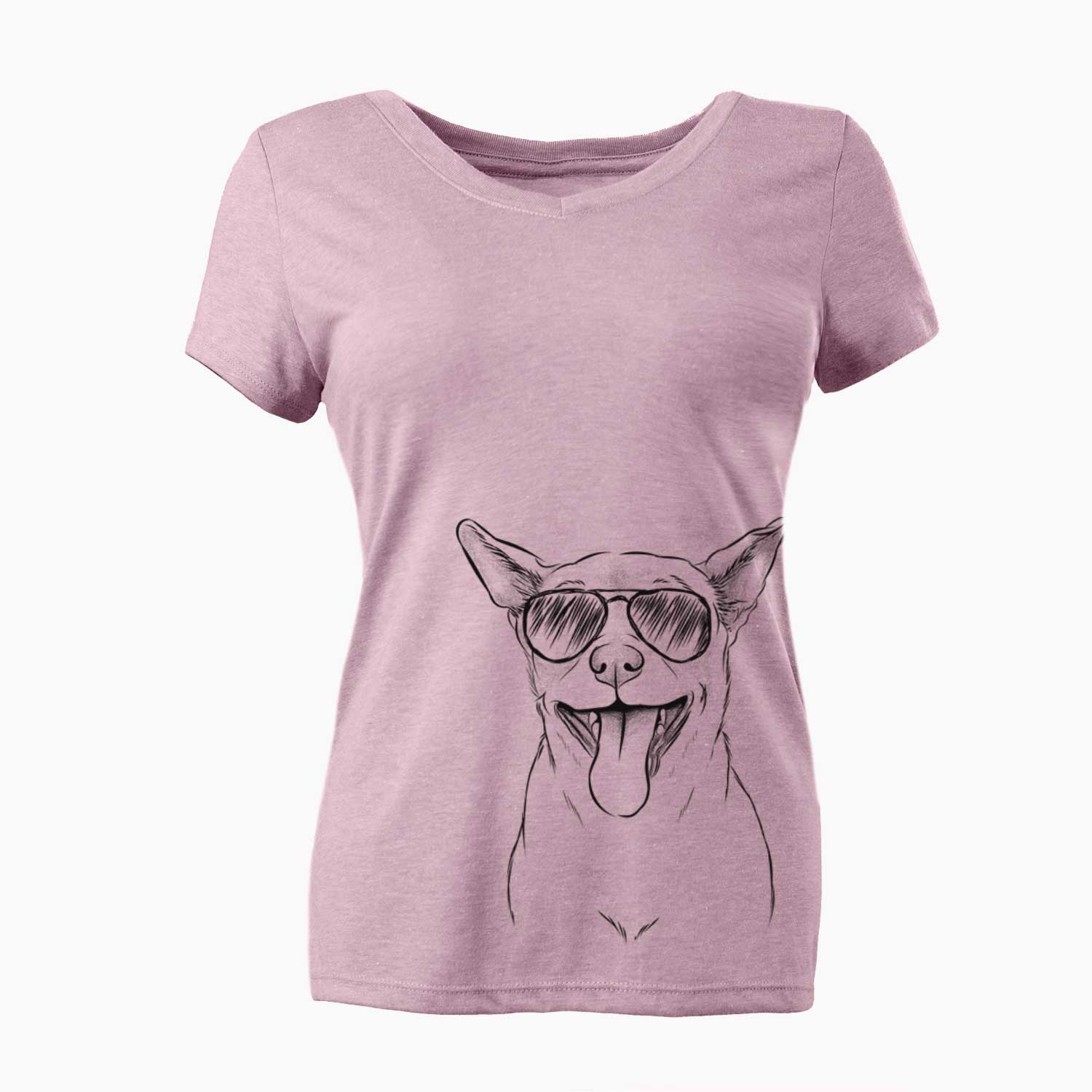 Aviator Archie the Chihuahua Mix - Women's V-neck Shirt