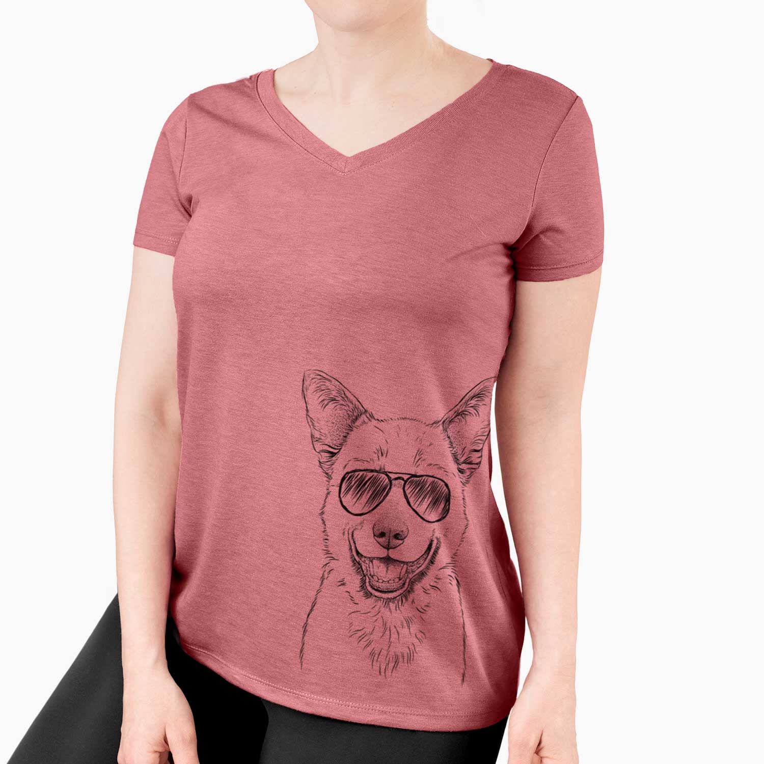 Aviator Arden the Australian Kelpie - Women's V-neck Shirt