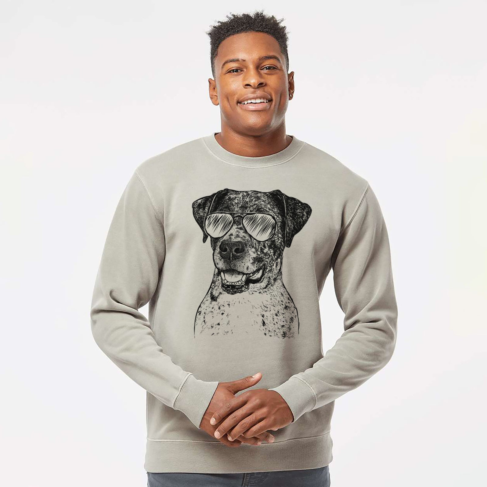 Aviator Argos the Catahoula - Unisex Pigment Dyed Crew Sweatshirt